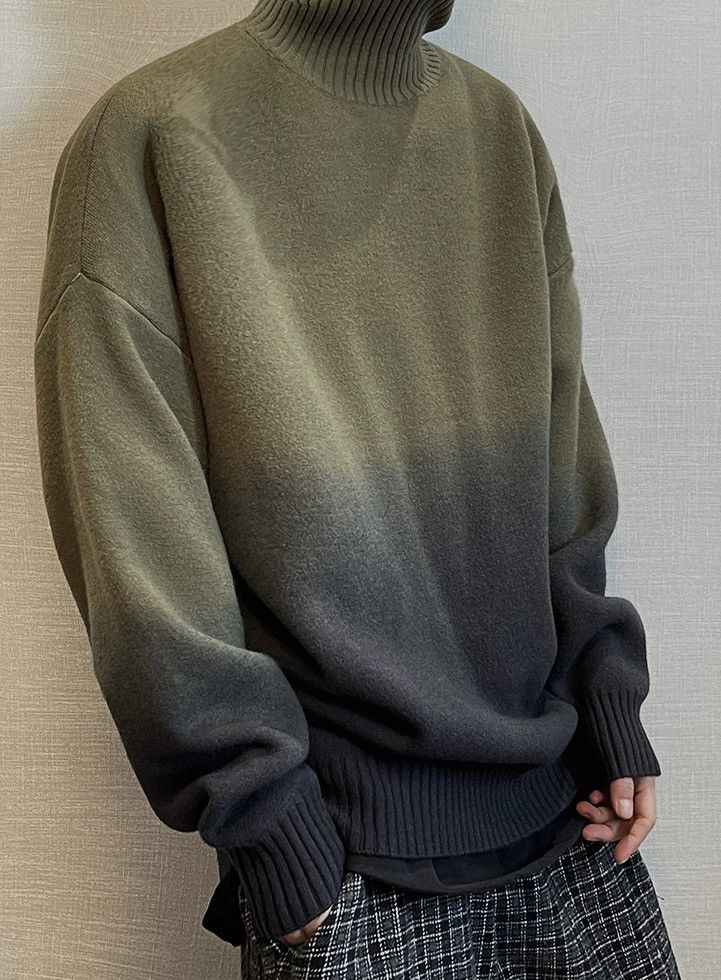 Japanese Brand × Vintage Outdoor retro gradient effect turtleneck sweater knitwear Size US L / EU 52-54 / 3 - 1 Thumbnail