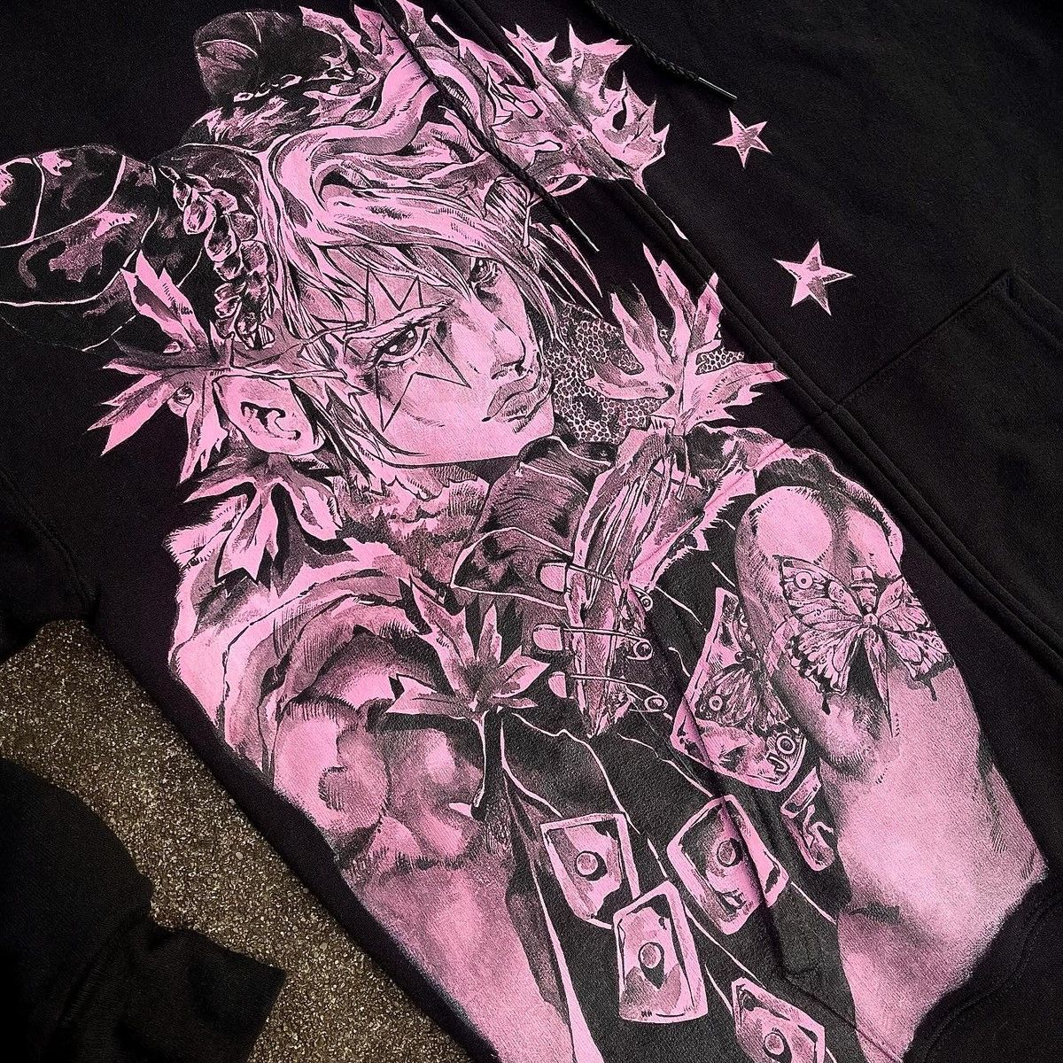 Hanes JOLYNE KUJO Custom Zipup Hood, painted with speedball ink Size US L / EU 52-54 / 3 - 4 Thumbnail