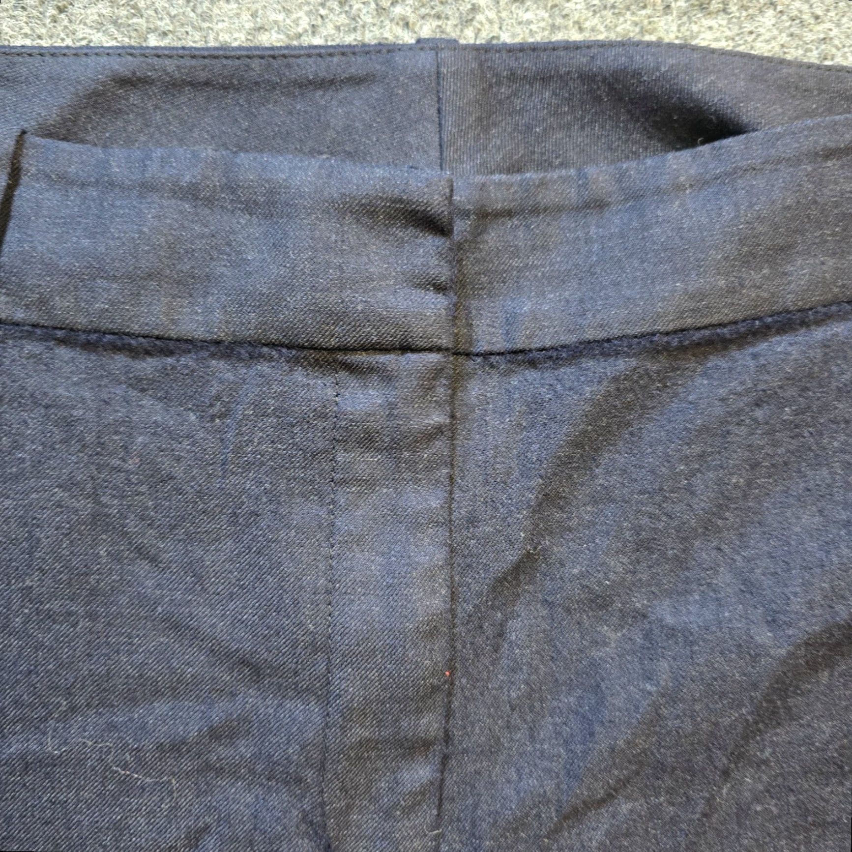 Vintage St John Pants Womens Size 10 Petite Blue Twill Bootcut Flat Front Casual Dress Pants Capsule Casual Size 32" / US 10 / IT 46 - 3 Thumbnail