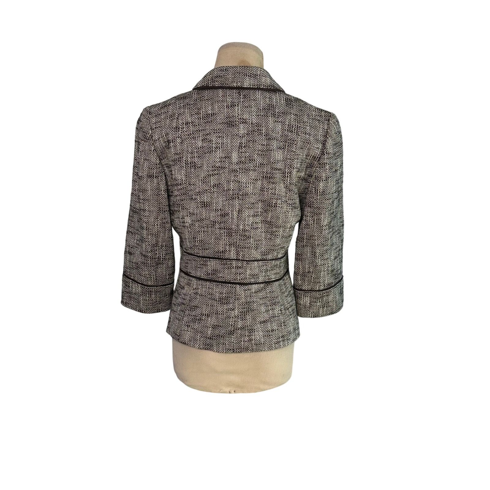 Loft Loft brown tweed 3/4 sleeves buttoned blazer jacket size 4P Size S / US 4 / IT 40 - 12 Thumbnail