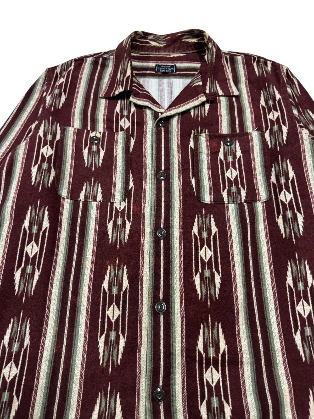 Schott Vtg🔥Schott Bros Nyc Native Navajo Camp Collar Shirt Size US M / EU 48-50 / 2 - 7 Thumbnail