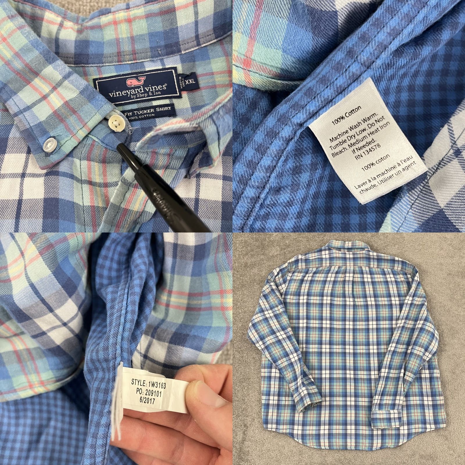 Vineyard Vines Vineyard Vines Tucker Shirt Mens 2XL Slim Fit Blue Plaid Button Up Preppy Shirt Size US XXL / EU 58 / 5 - 8 Thumbnail