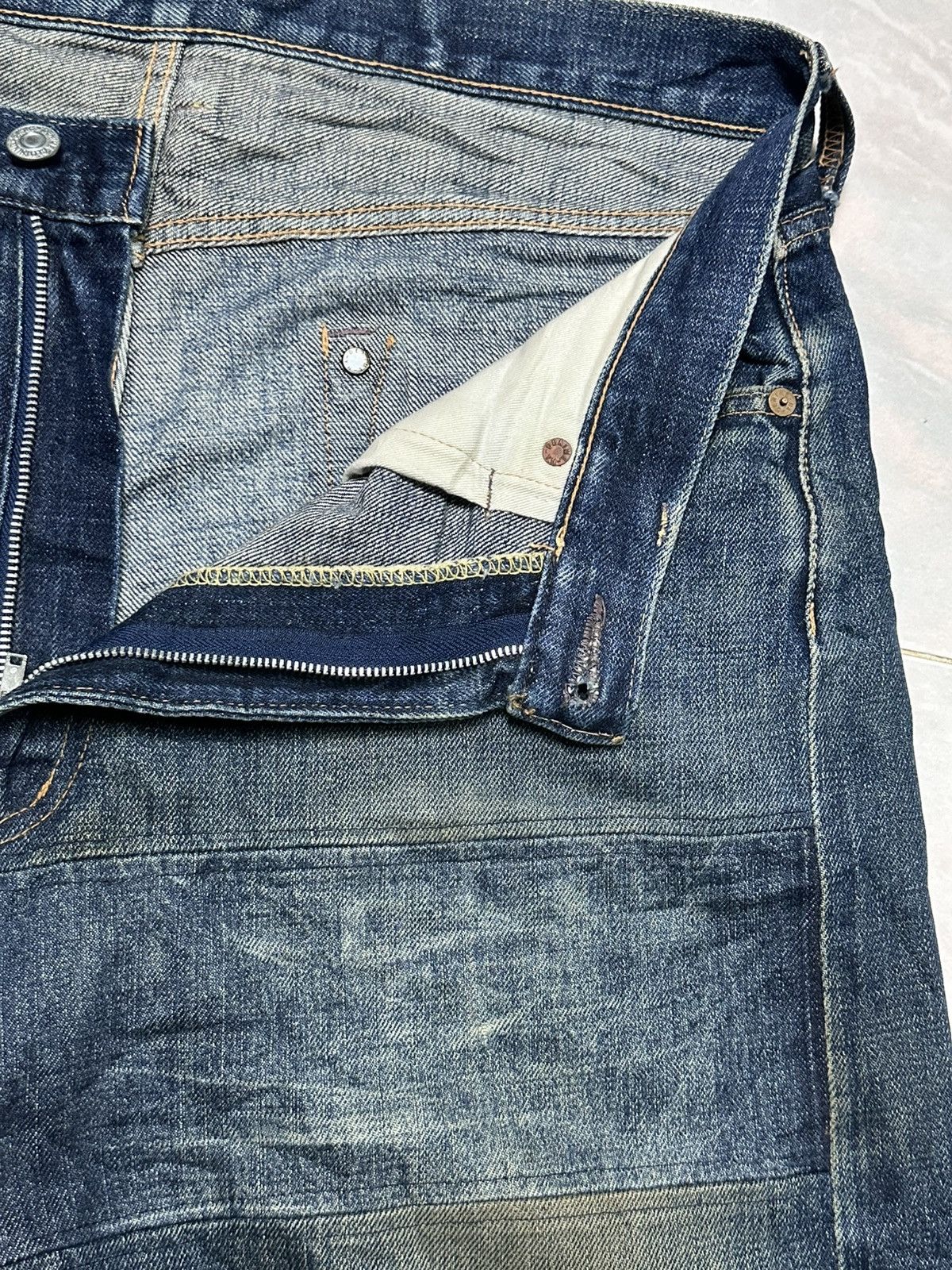 Denime Denime Vintage 80's Distressed Selvedge Baggy Faded Wash Size US 34 / EU 50 - 8 Thumbnail