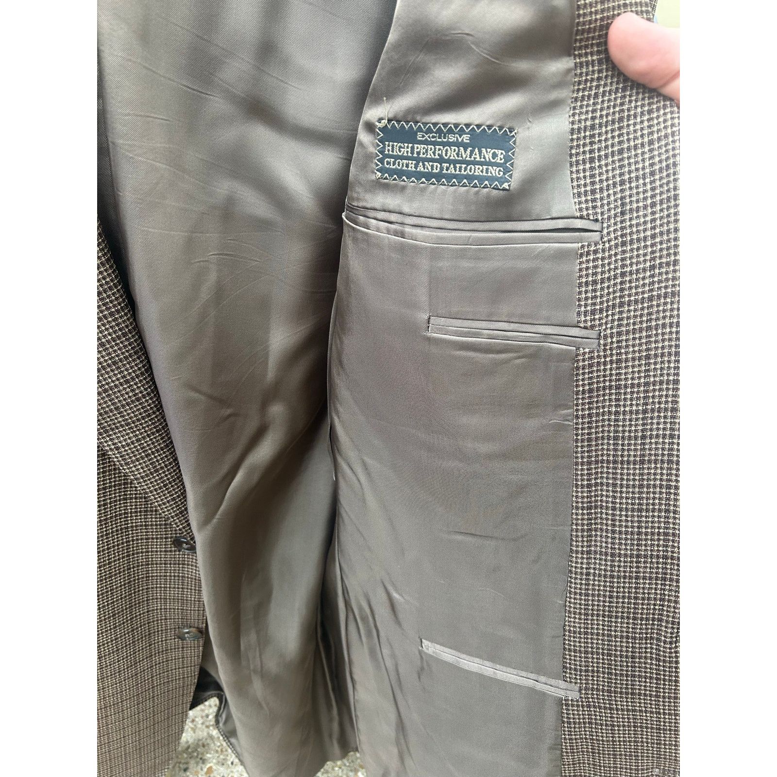 Ermenegildo Zegna Ermenegildo Zegna Blazer Brown Micro Check 100% Wool Size 54 Size 44R - 6 Thumbnail
