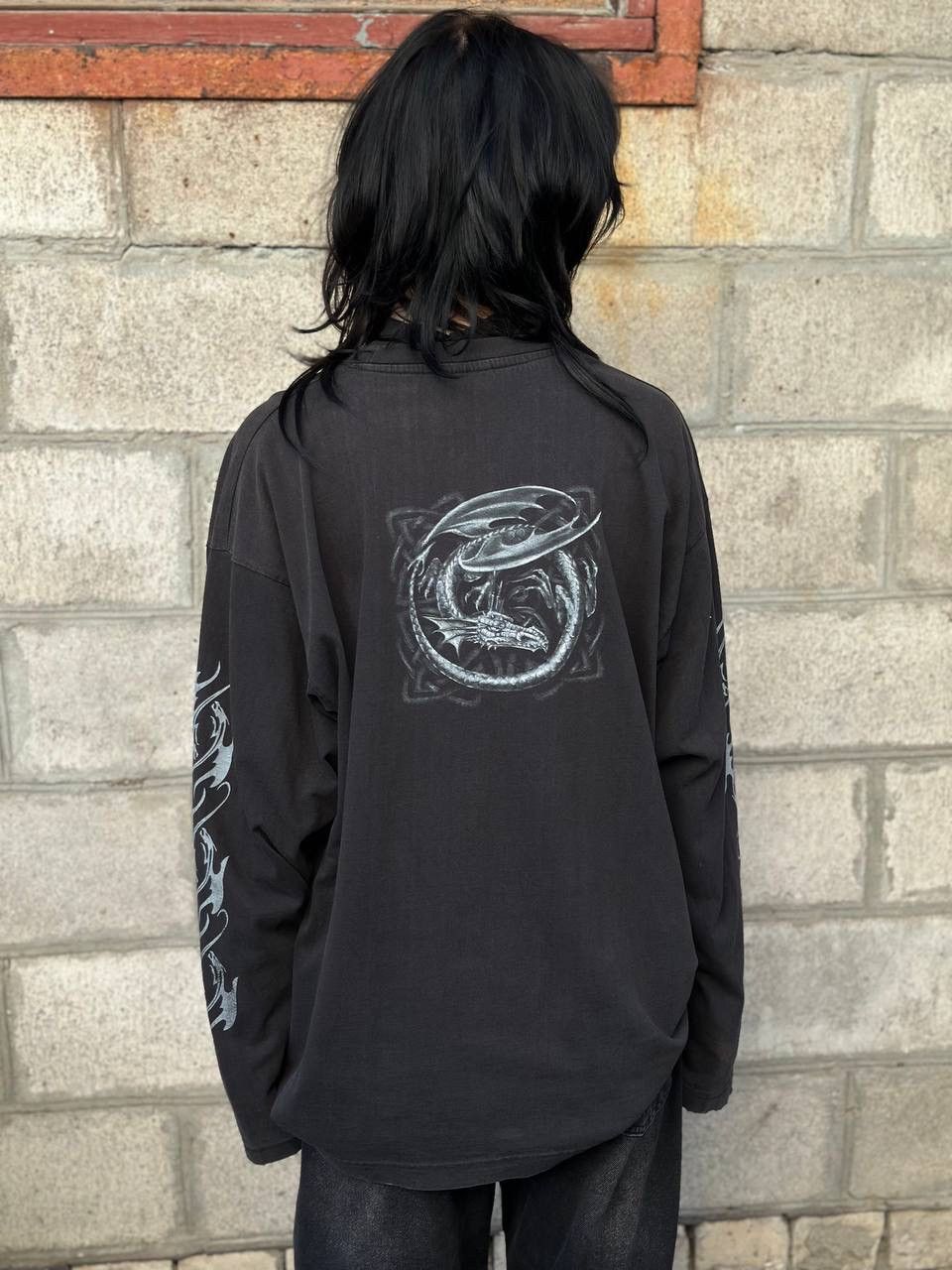 Japanese Brand VTG Adult Man Spiral Longs-levee T-shirts Band Dragon Rock Size US XXL / EU 58 / 5 - 7 Thumbnail