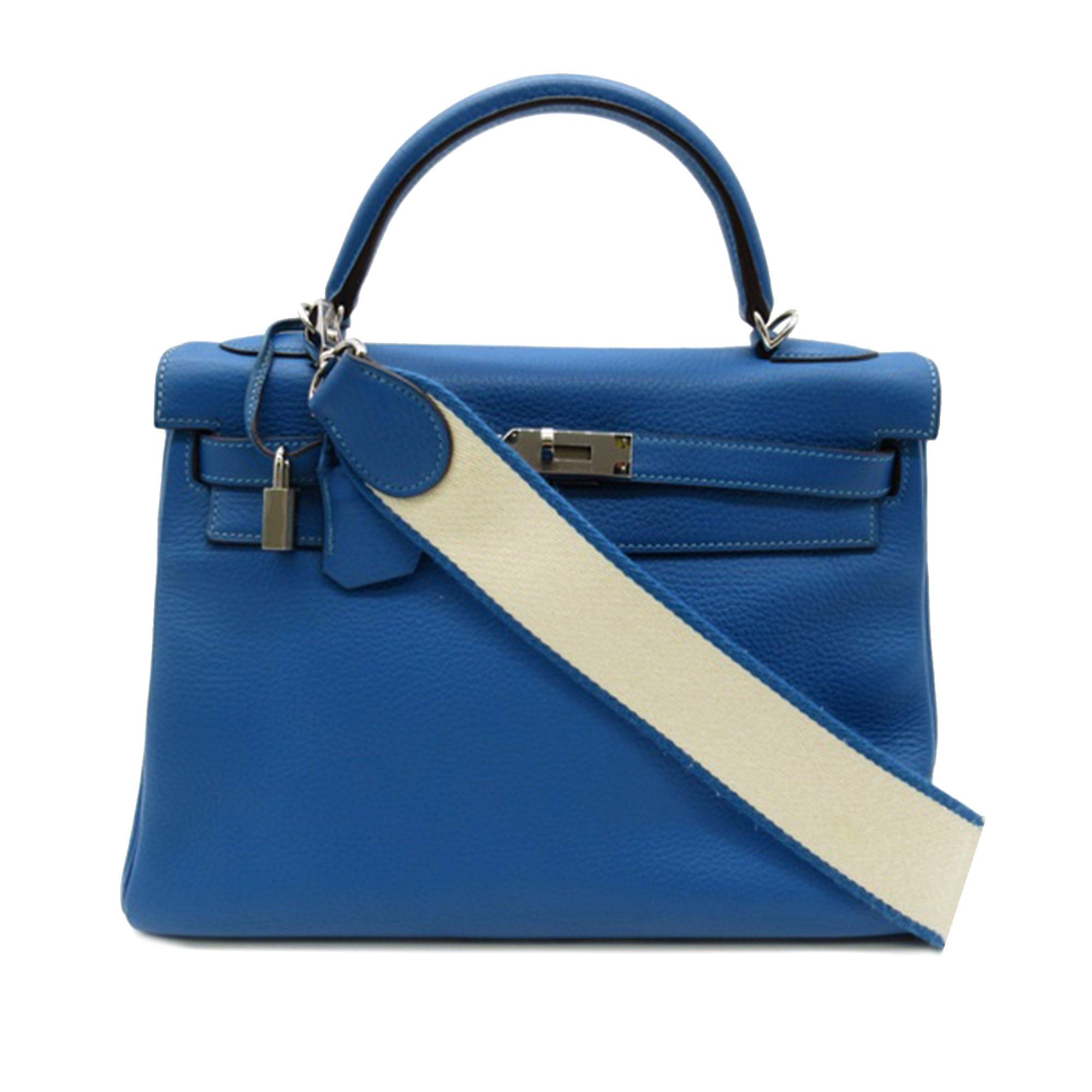 image of Hermes 2011 Clemence Kelly Retourne 32 Satchel in Blue, Women's