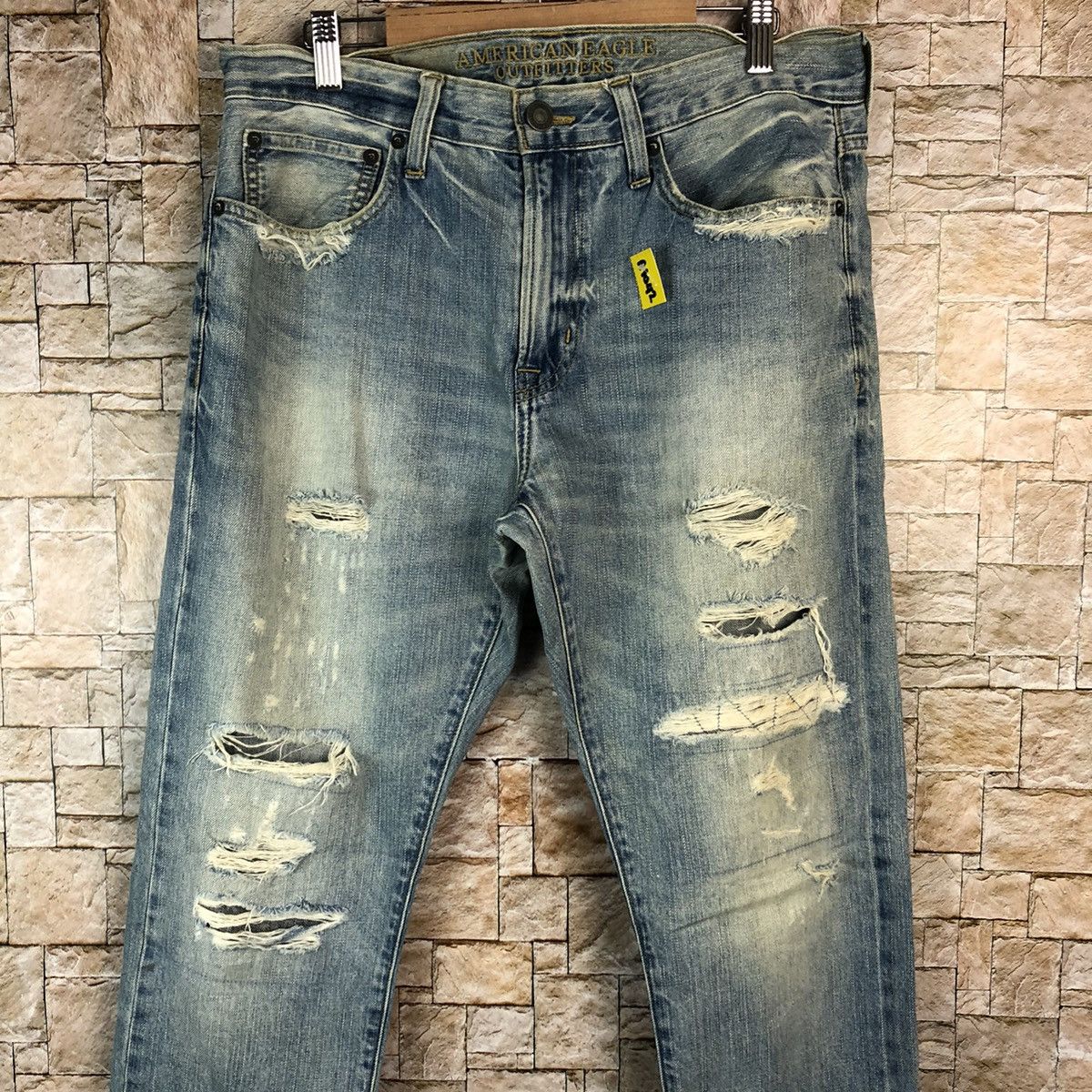 Japanese Brand Eagle American Outfitters Distressed Denim Pants #A1042 Size US 32 / EU 48 - 5 Thumbnail