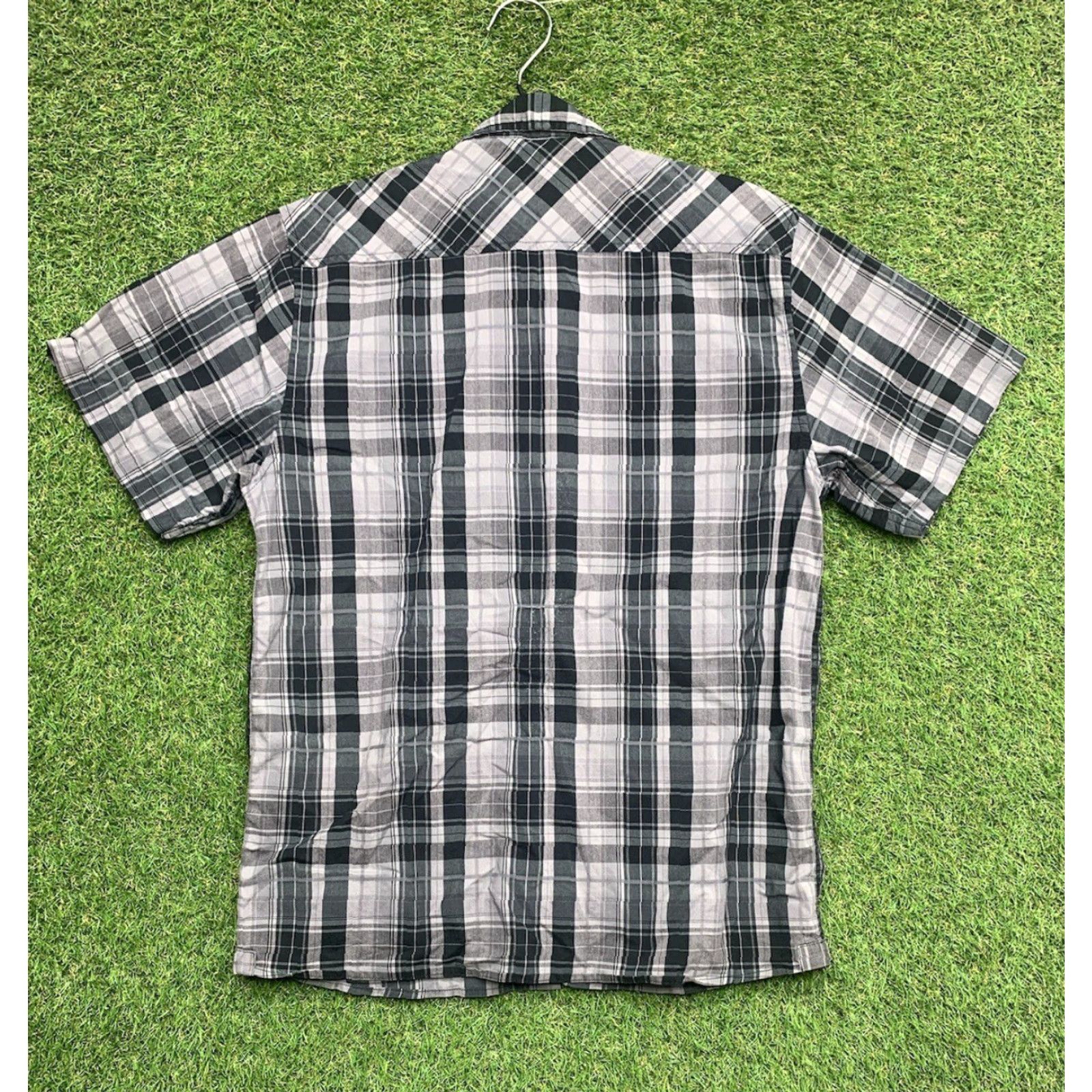 Vintage Klim Downtime Button Up Shirt Mens Medium Short Sleeve Plaid Black Size US M / EU 48-50 / 2 - 2 Thumbnail