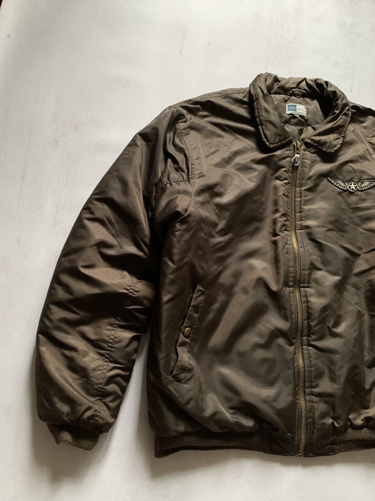 Vintage Vintage Bomber Jacket MA-1 Aviator Brown Baggy 90s Size US XXL / EU 58 / 5 - 3 Thumbnail