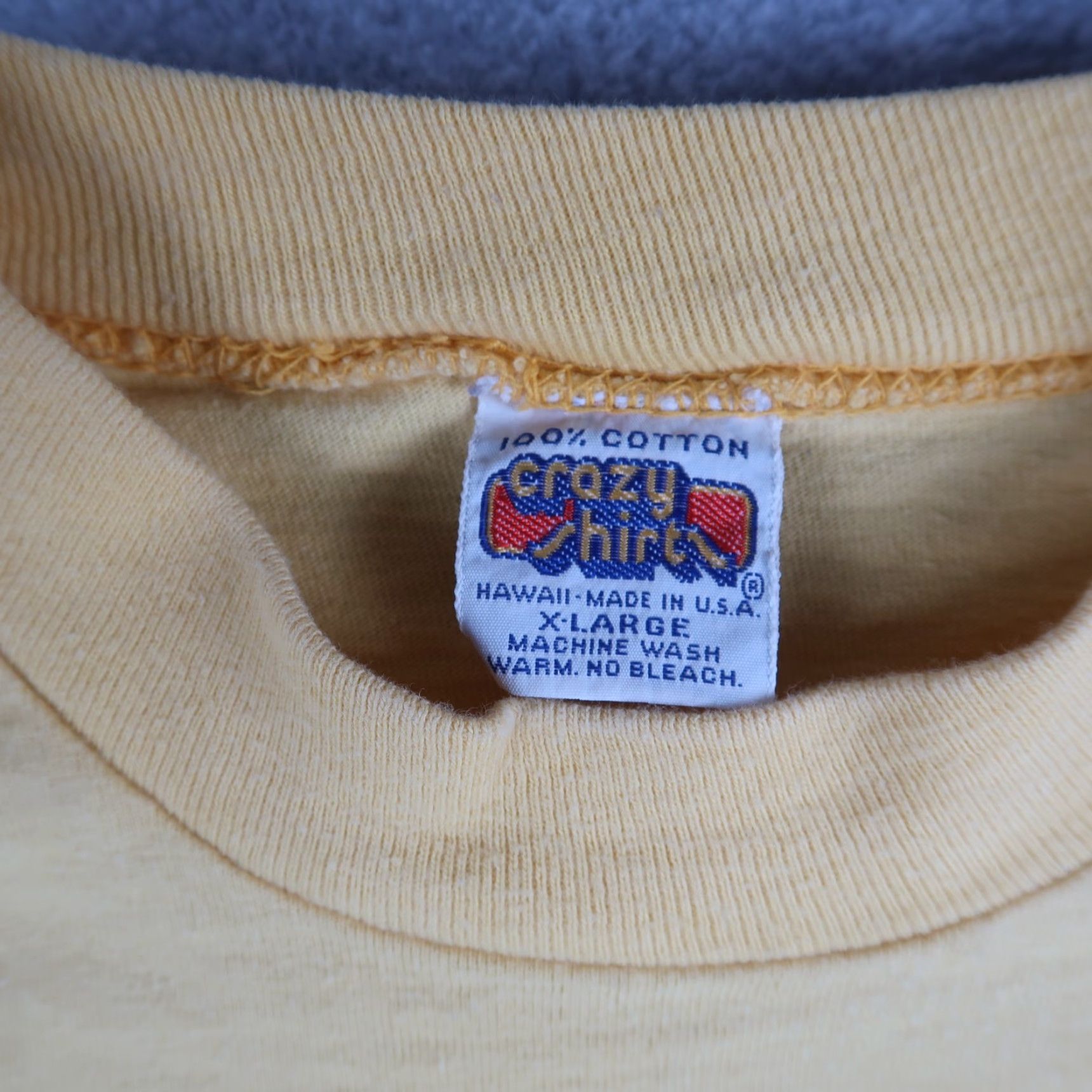 Vintage VINTAGE Crazy Shirts T-Shirt Shirt Hawaii 1970s 70s XL Yellow Mens Short Sleeve Crew Neck Graphic Print Bike Art Size US XL / EU 56 / 4 - 4 Thumbnail