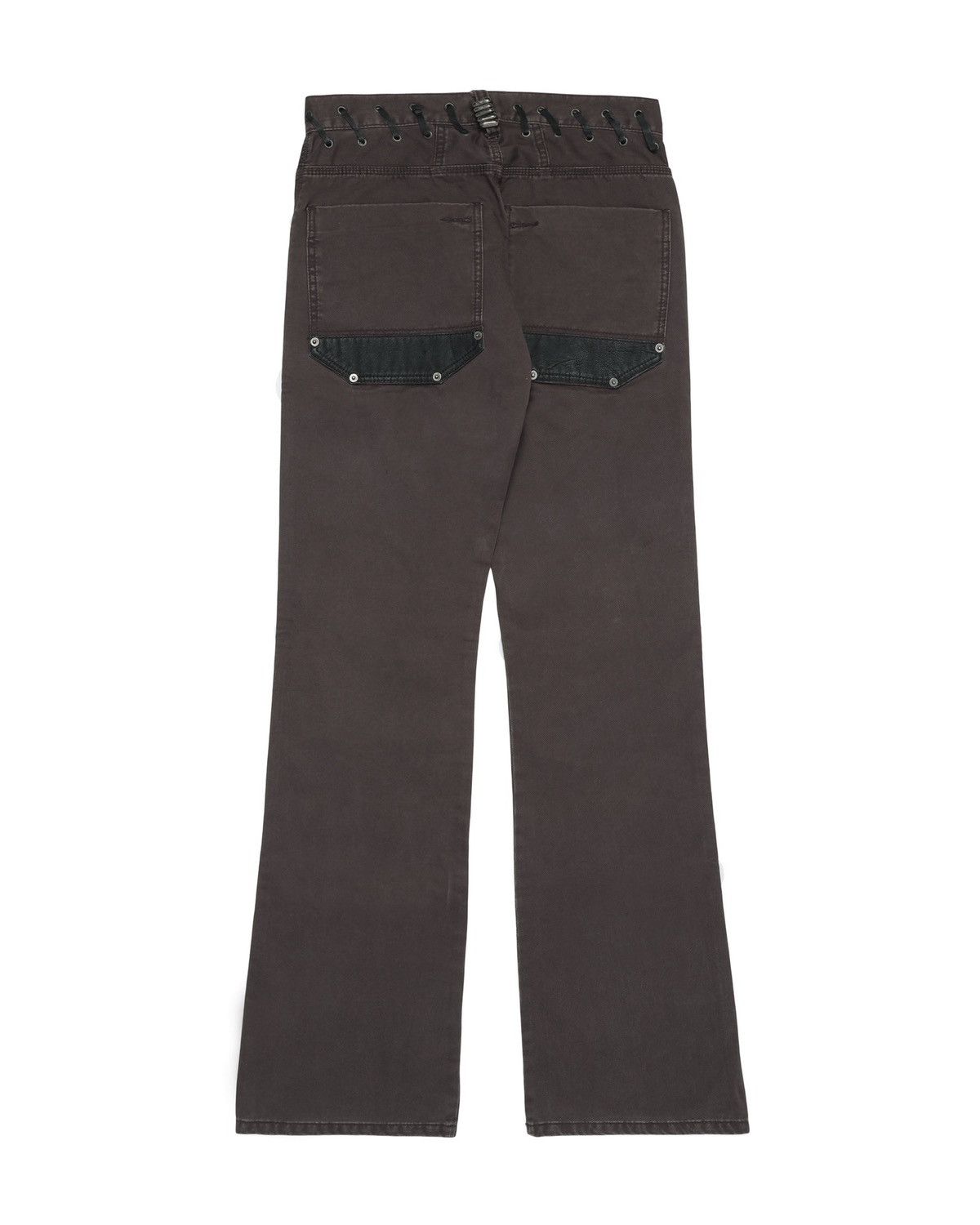 Emporio Armani Emporio Armani Lace-Up Waist Leather Trim Flare Pants Size US 28 / EU 44 - 4 Thumbnail