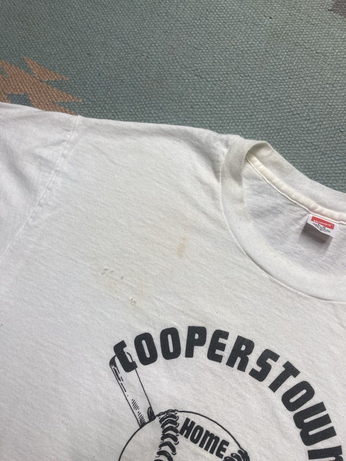 Hanes × Vintage 80s graphic t shirt cooperstown New York home of baseball L Size US L / EU 52-54 / 3 - 3 Thumbnail