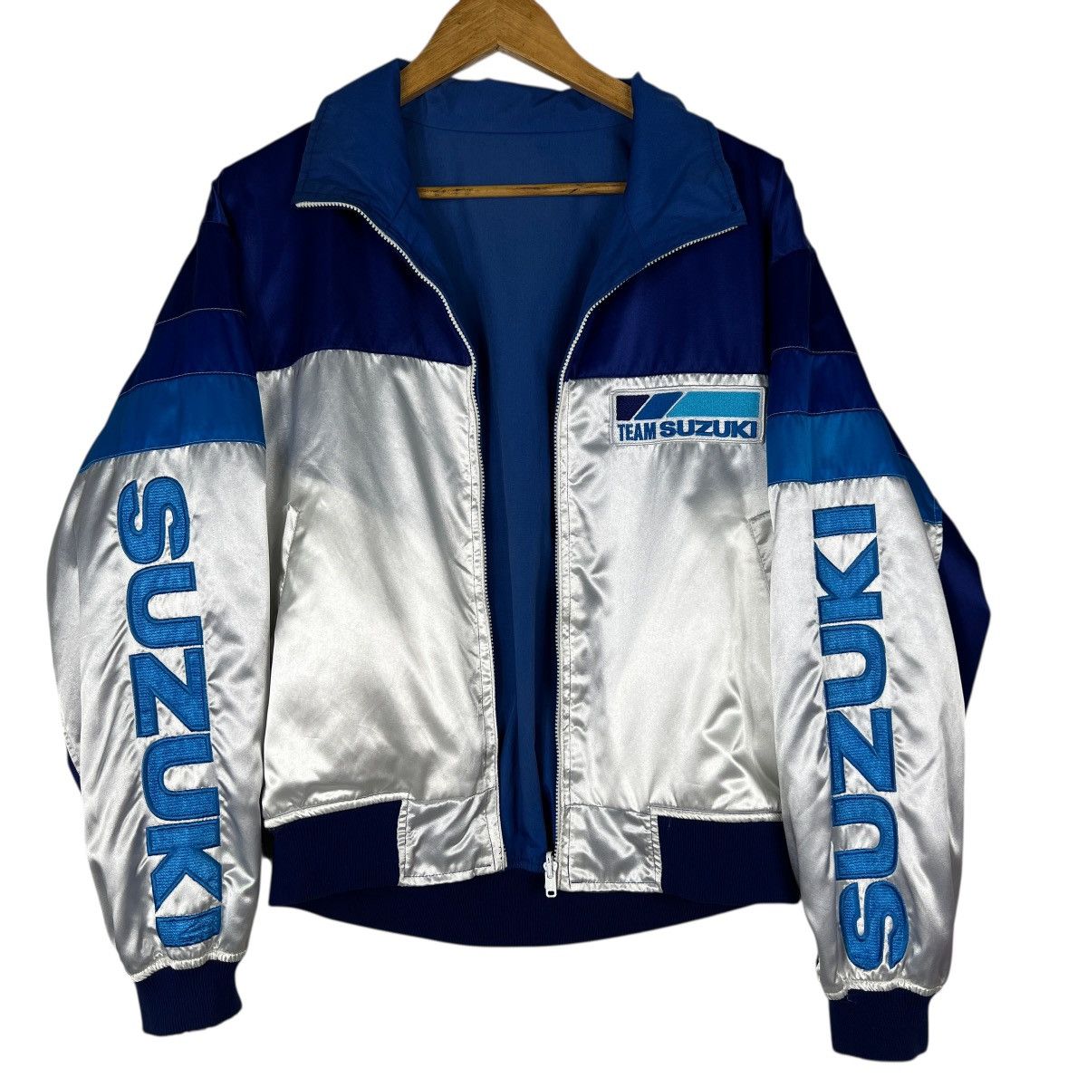 Vintage Vintage Team Suzuki Racing team Reversible Bomber Jacket Size US L / EU 52-54 / 3 - 7 Thumbnail