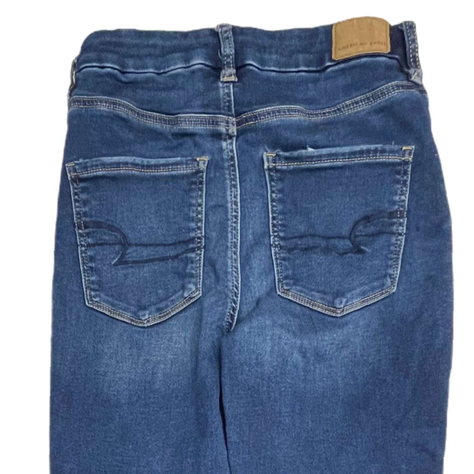 American Eagle Outfitters American Eagle Outfitters Jeans Women 2 Skinny Distressed Denim 5-Pocket Belt Loops Zip Fly Dark Blue Stretch Modern Grunge Streetwear Womens Size 26" / US 2 / IT 38 - 5 Thumbnail