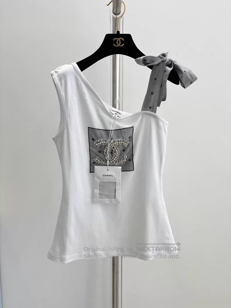 Chanel Chanel One-shoulder slanted shoulder bow double c suspende Size XS / US 0-2 / IT 36-38 - 1 Thumbnail