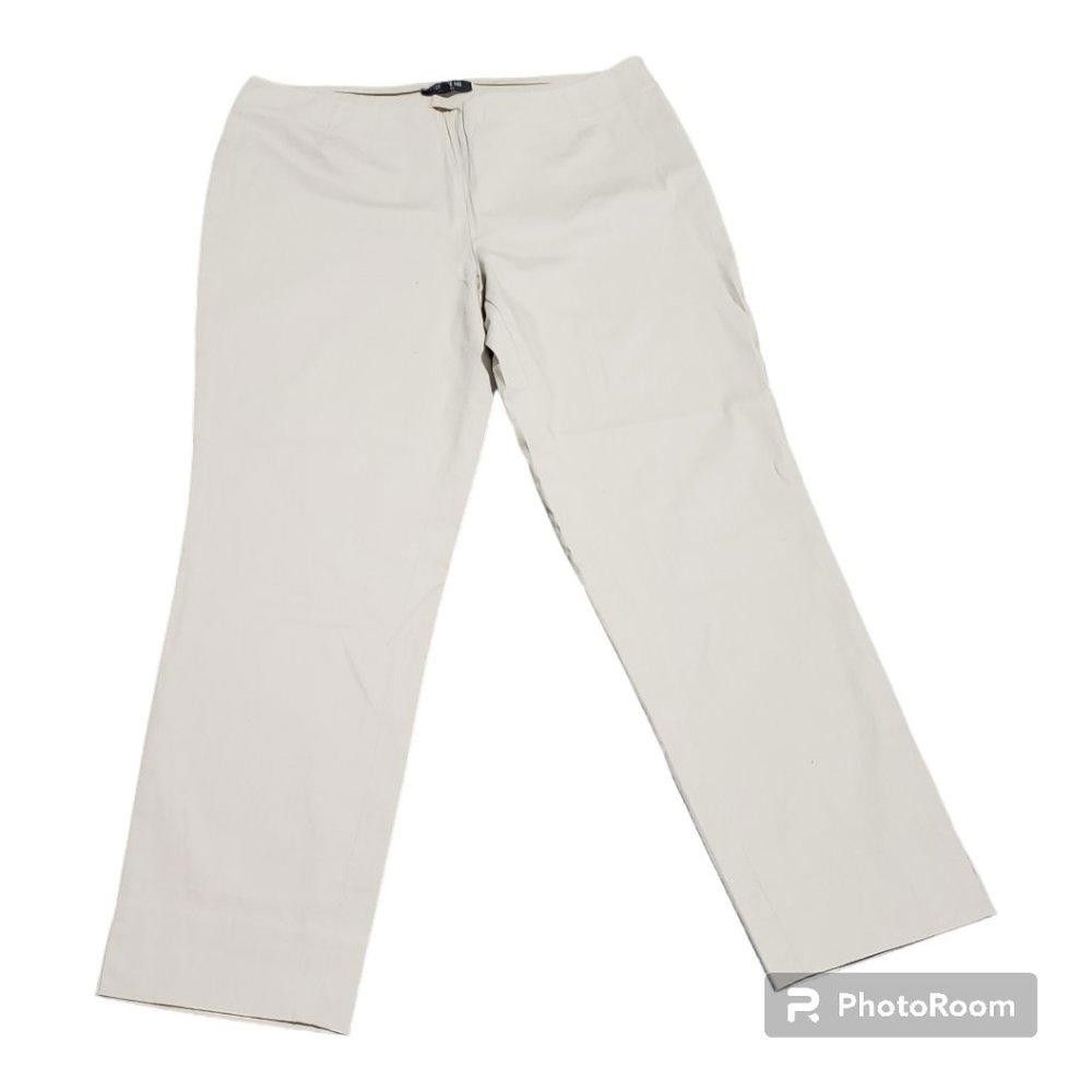 Designer CT700 Lafayette 148 Ladies Cropped Zipped Pant Beige 12 Size 34" / US 12 / IT 48 - 5 Thumbnail