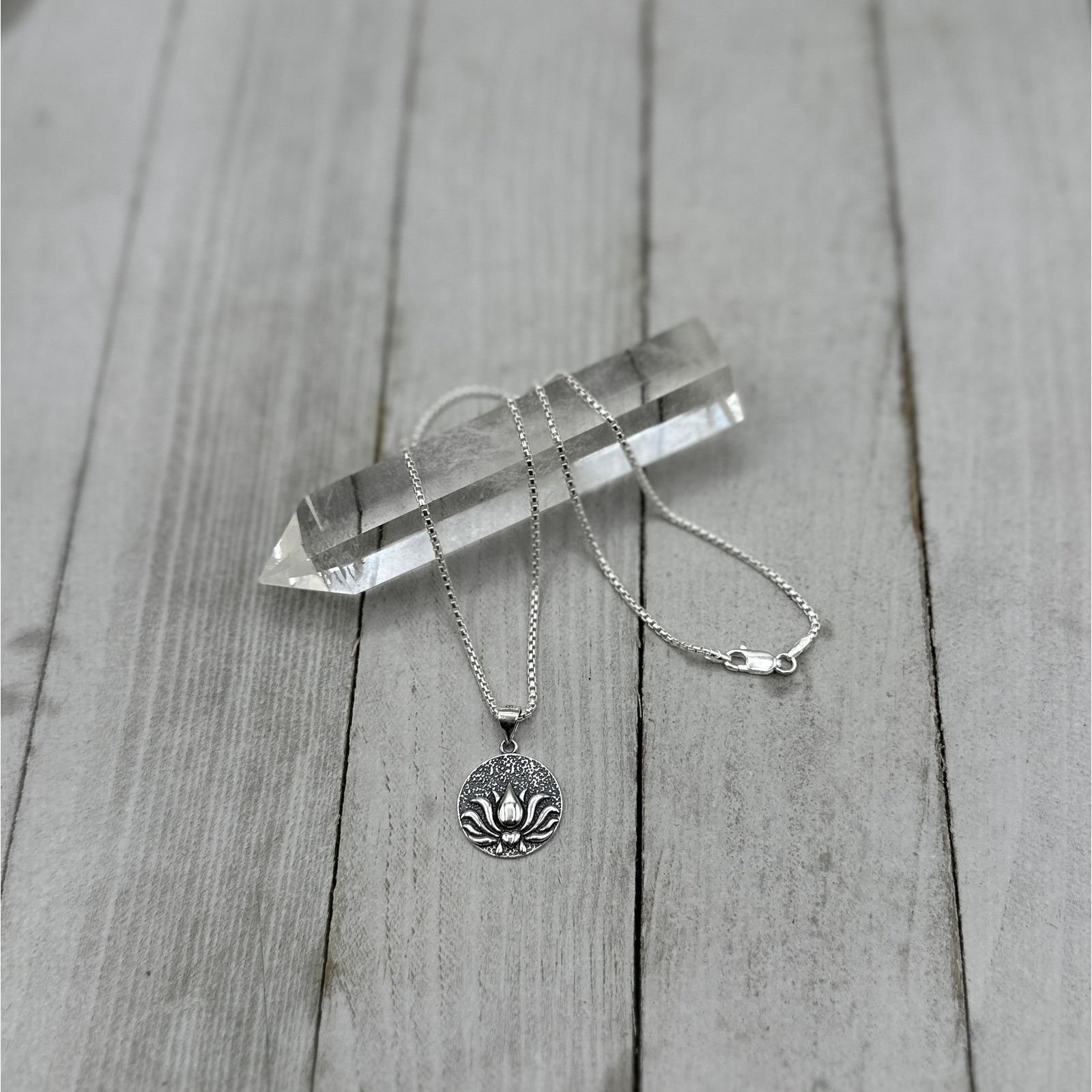 The Unbranded Brand Sterling Silver Lotus Necklace Flower Necklace Boho Size ONE SIZE - 4 Thumbnail
