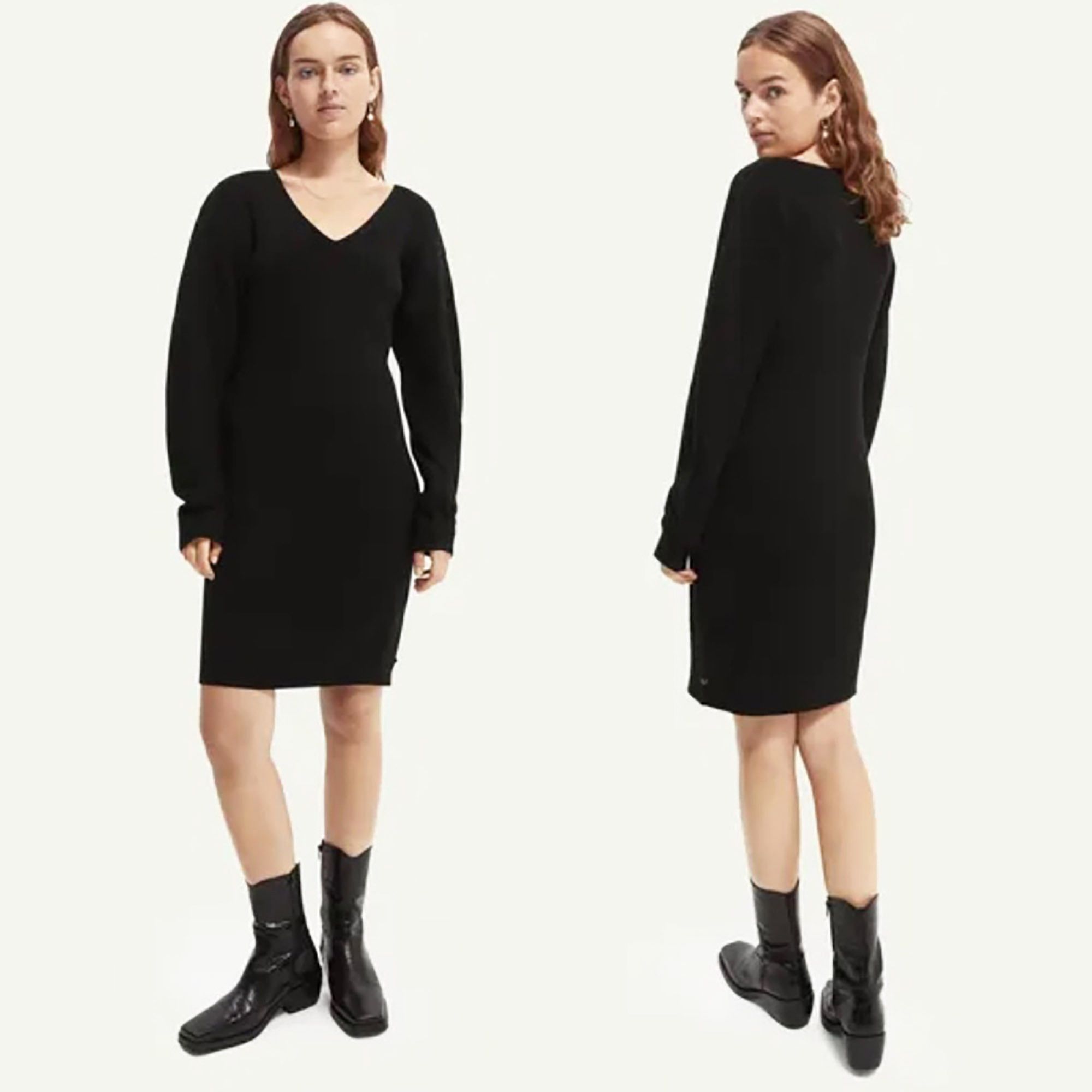 Scotch & Soda Scotch & Soda ribbed knit midi dress in black size S Size S / US 4 / IT 40 - 1 Thumbnail