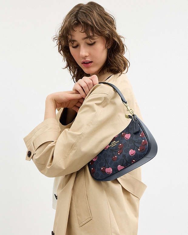Coach Coach Teri Shoulder Bag In Signature With Cherry Print nim Size ONE SIZE - 6 Thumbnail