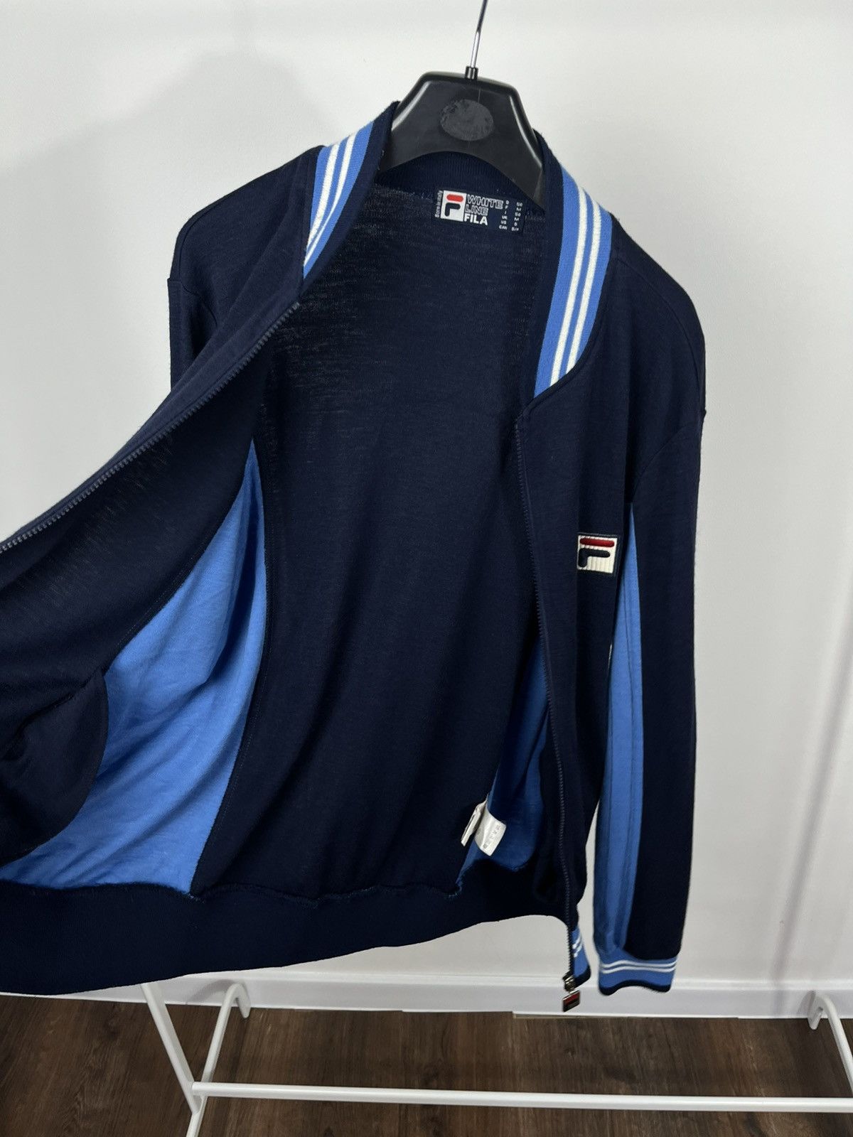 Fila Fila White Line Retro Track Jacket Navy Blue Wool Zip-Up Size US S / EU 44-46 / 1 - 7 Thumbnail