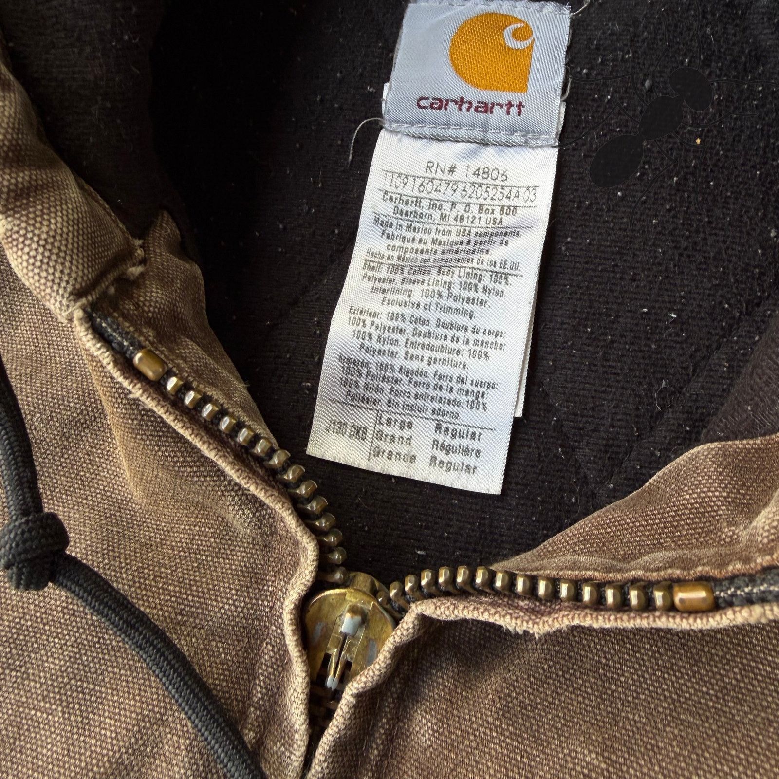 Carhartt × Vintage Carhartt J130 DKB brown hooded work wear vest Size US L / EU 52-54 / 3 - 5 Thumbnail