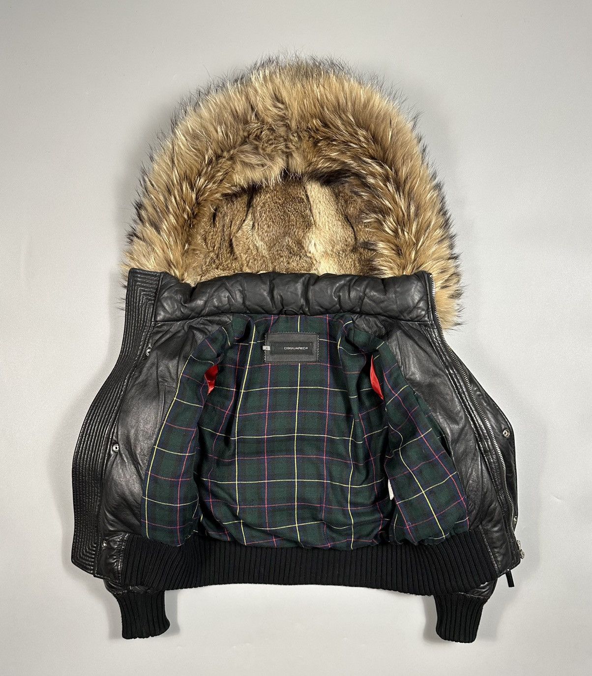 Dsquared2 F/W2008 Dsquared2 Leather Hooded Fur Bomber Down Jacket Size M / US 6-8 / IT 42-44 - 5 Thumbnail