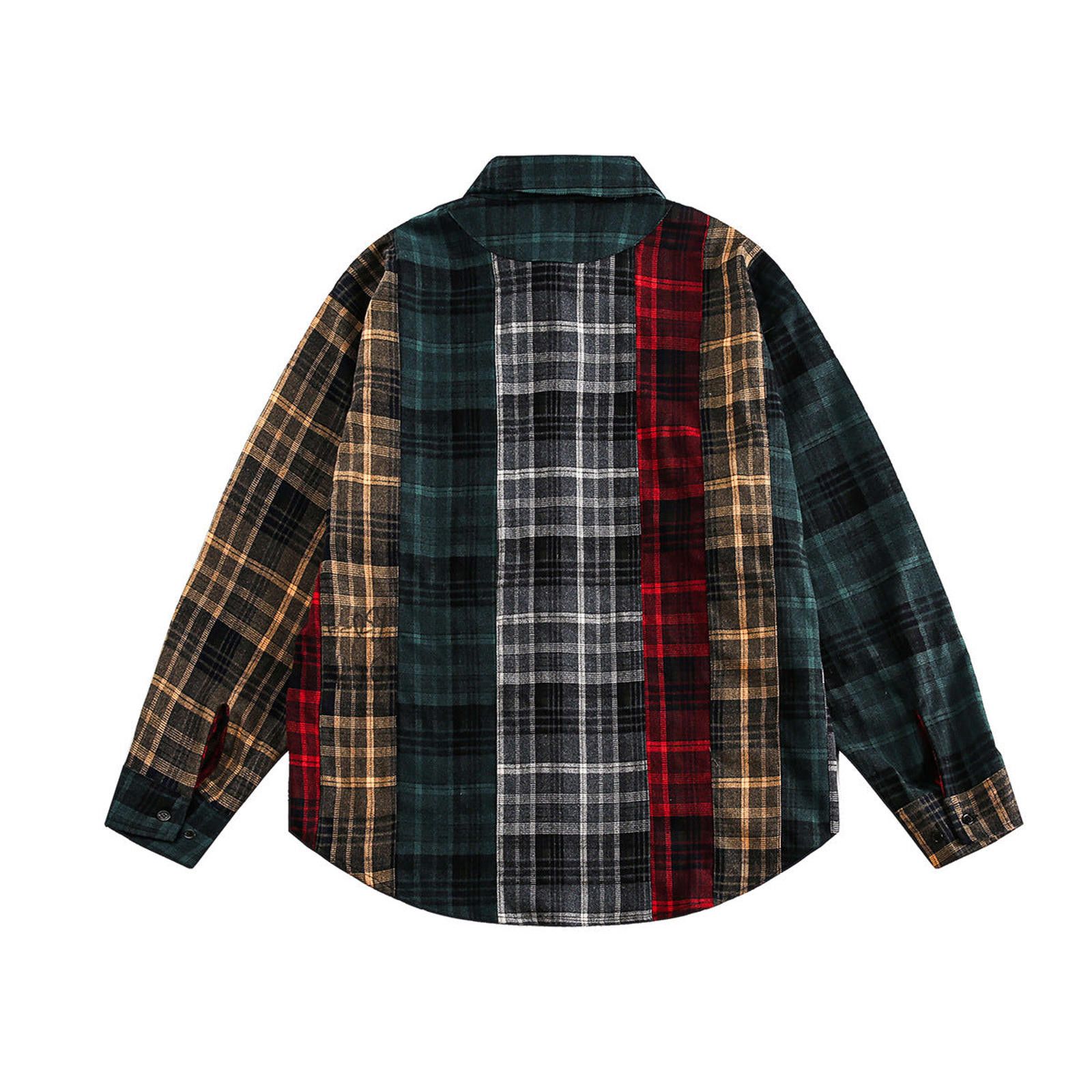 Japanese Brand Multicolor Patchwork Plaid Flannel Shirt, Relaxed Fit Size US M / EU 48-50 / 2 - 2 Thumbnail