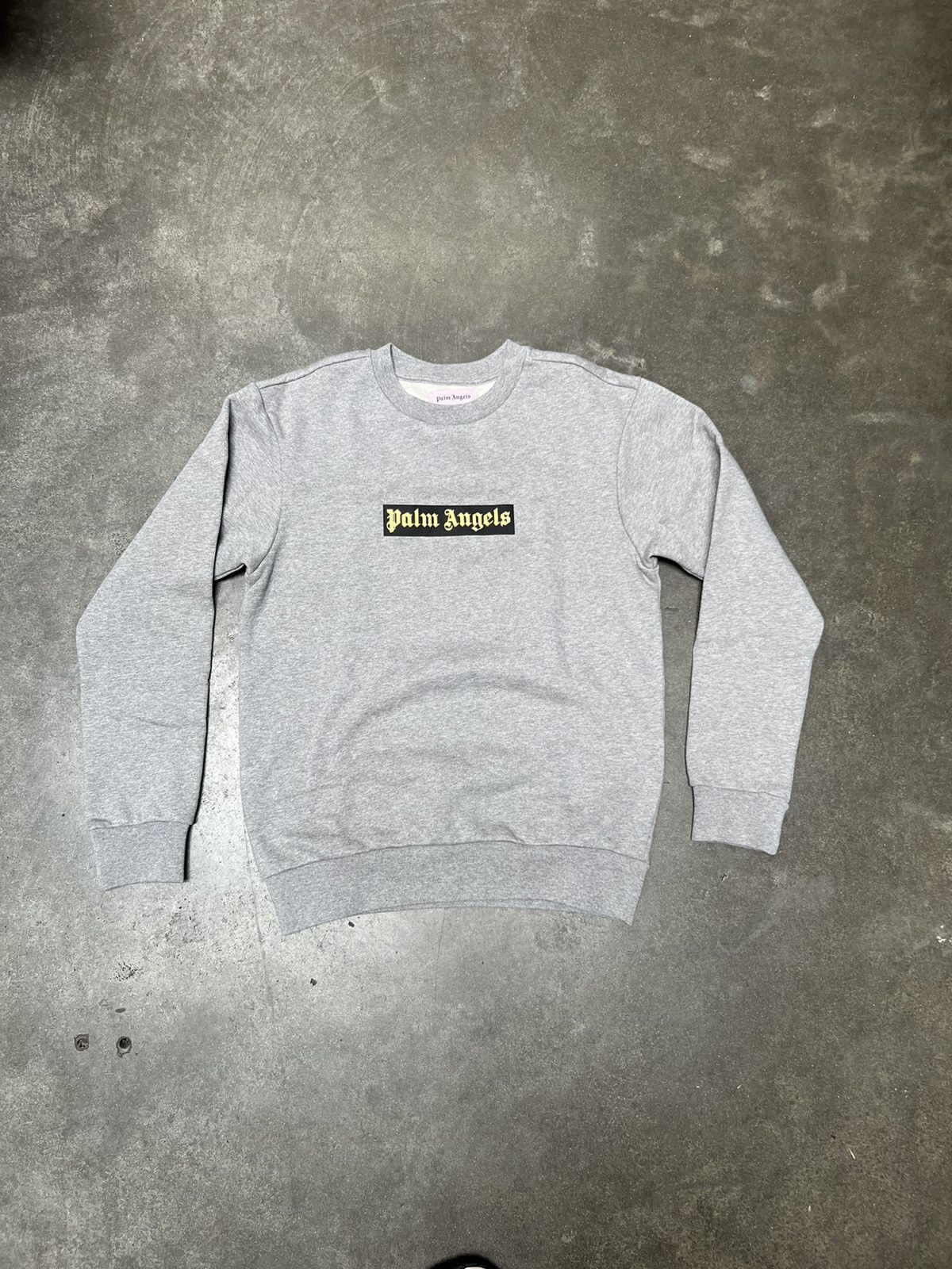 image of Palm Angels Palm Angeles Box Logo Crewneck in Grey, Women's (Size XS)