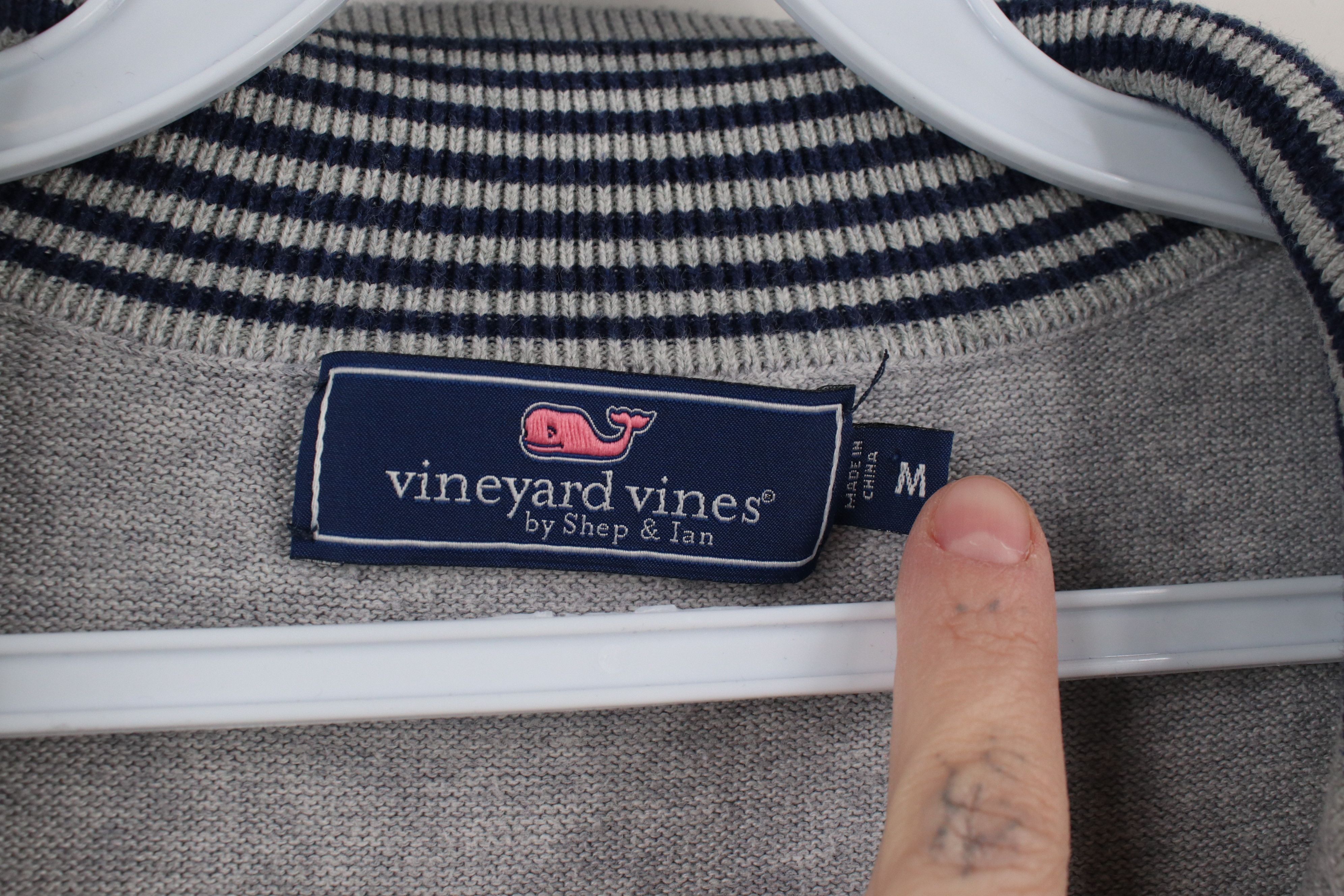 Vineyard Vines × Vintage Vineyard Vines Cotton Knit Half Zip Pullover Sweater Gray Size US M / EU 48-50 / 2 - 8 Thumbnail