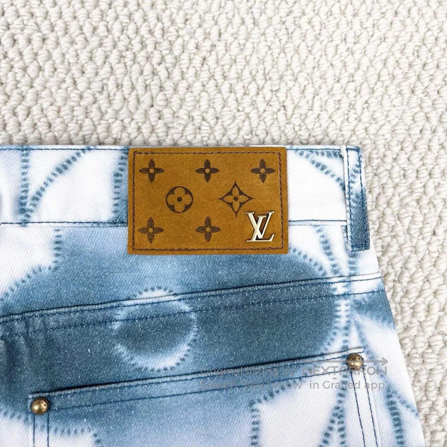 Louis Vuitton Louis Vuitton SS23 Tie-Dye Ink Wash Three-Flower Denim Pan Size 28" / US 6 / IT 42 - 5 Thumbnail