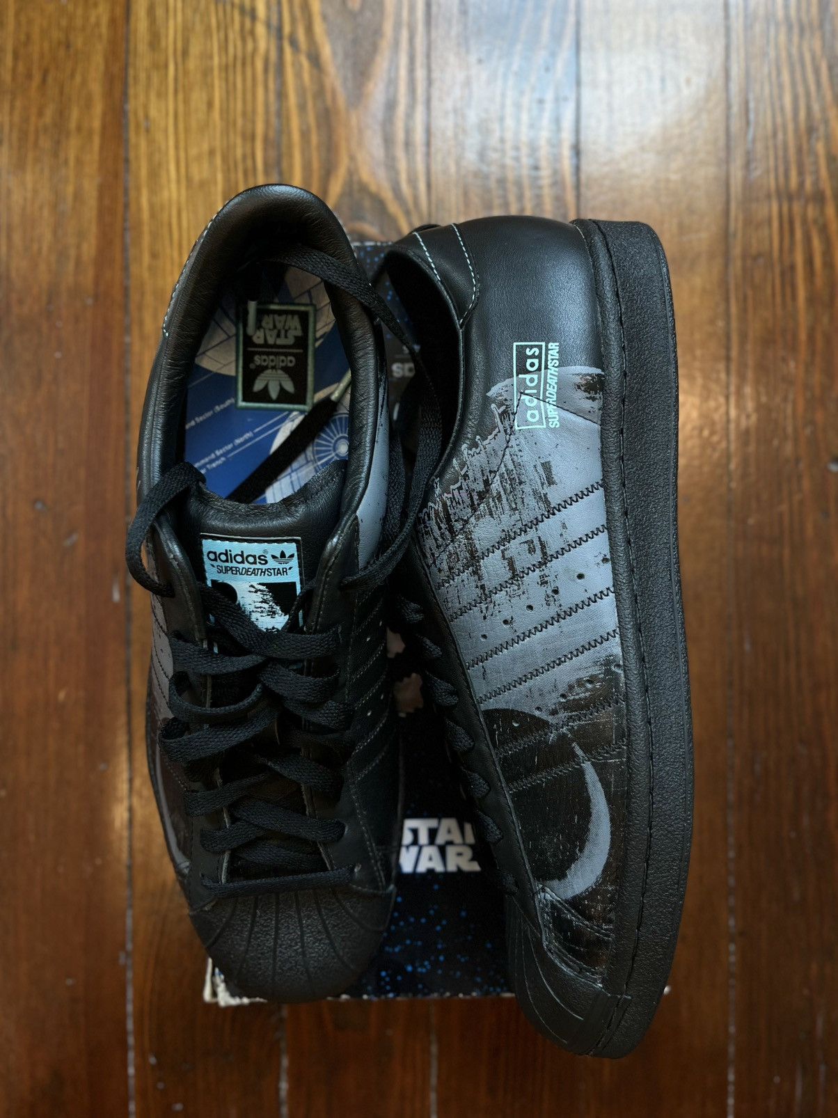 Adidas × Star Wars Adidas x Star Wars Death Star Superstars Black Size12 Collab Size US 12 / EU 45 - 3 Thumbnail