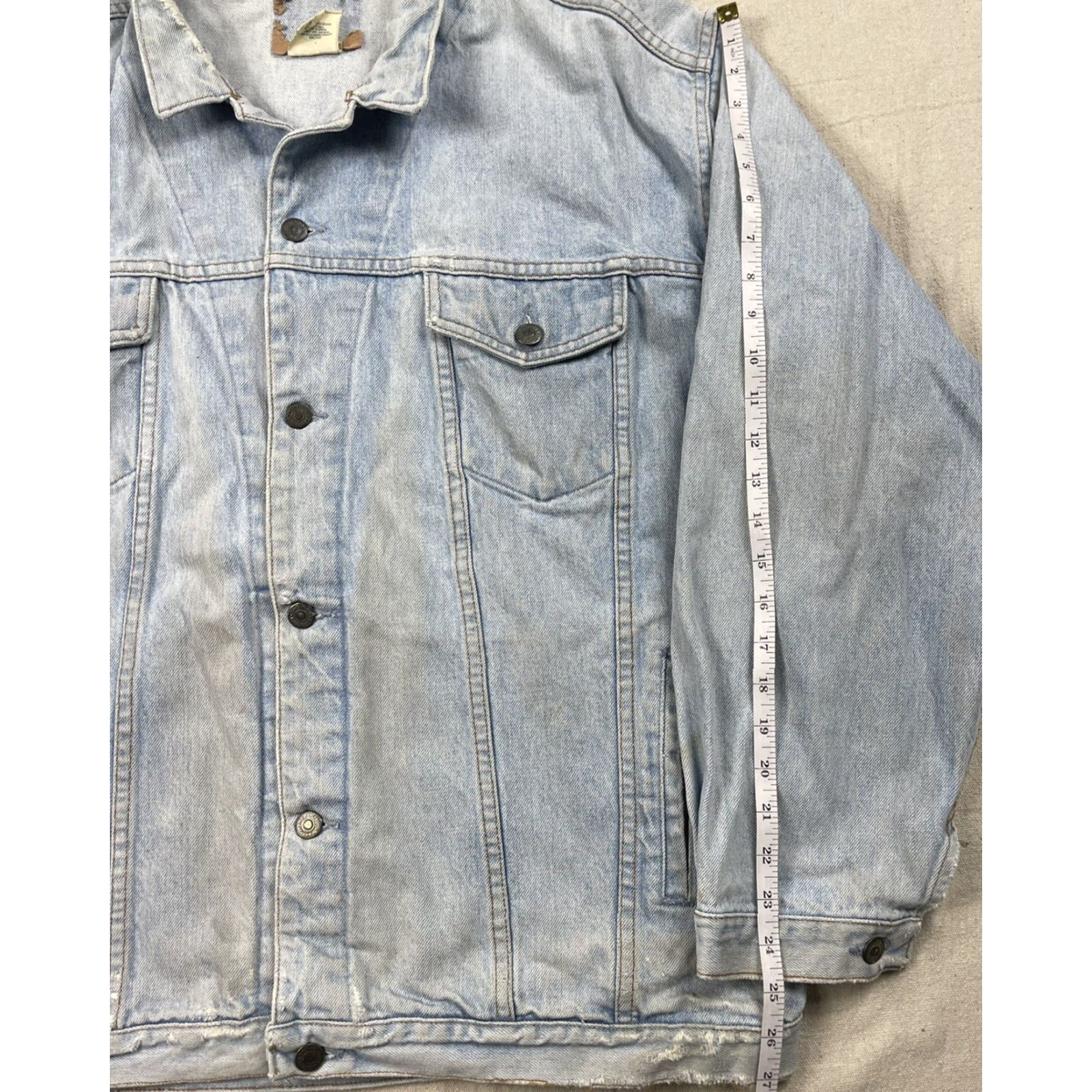 Gap VINTAGE Gap Denim Jeans Jacket Trucker Light Distressed Blue XL Mens American Classic 90s Jacket Denim/Coat Size US 36 / EU 52 - 6 Thumbnail