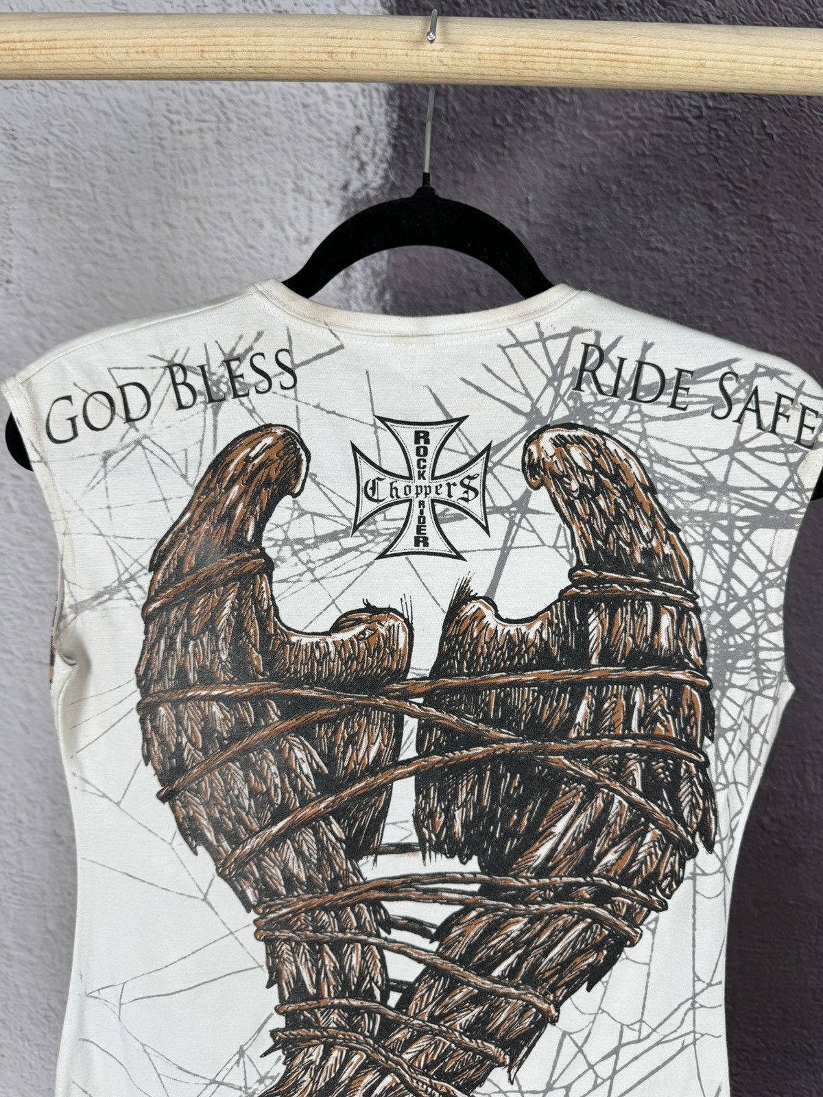 Other Vintage Motorcycle Rock Rider Choppers tank top tee Angel Size L / US 10 / IT 46 - 8 Thumbnail