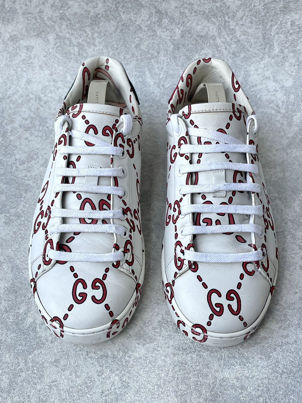 Gucci Gucci Ace Sneaker Ghost Graffiti Print Monogram Trainers Size US 6.5 / IT 36.5 - 5 Thumbnail