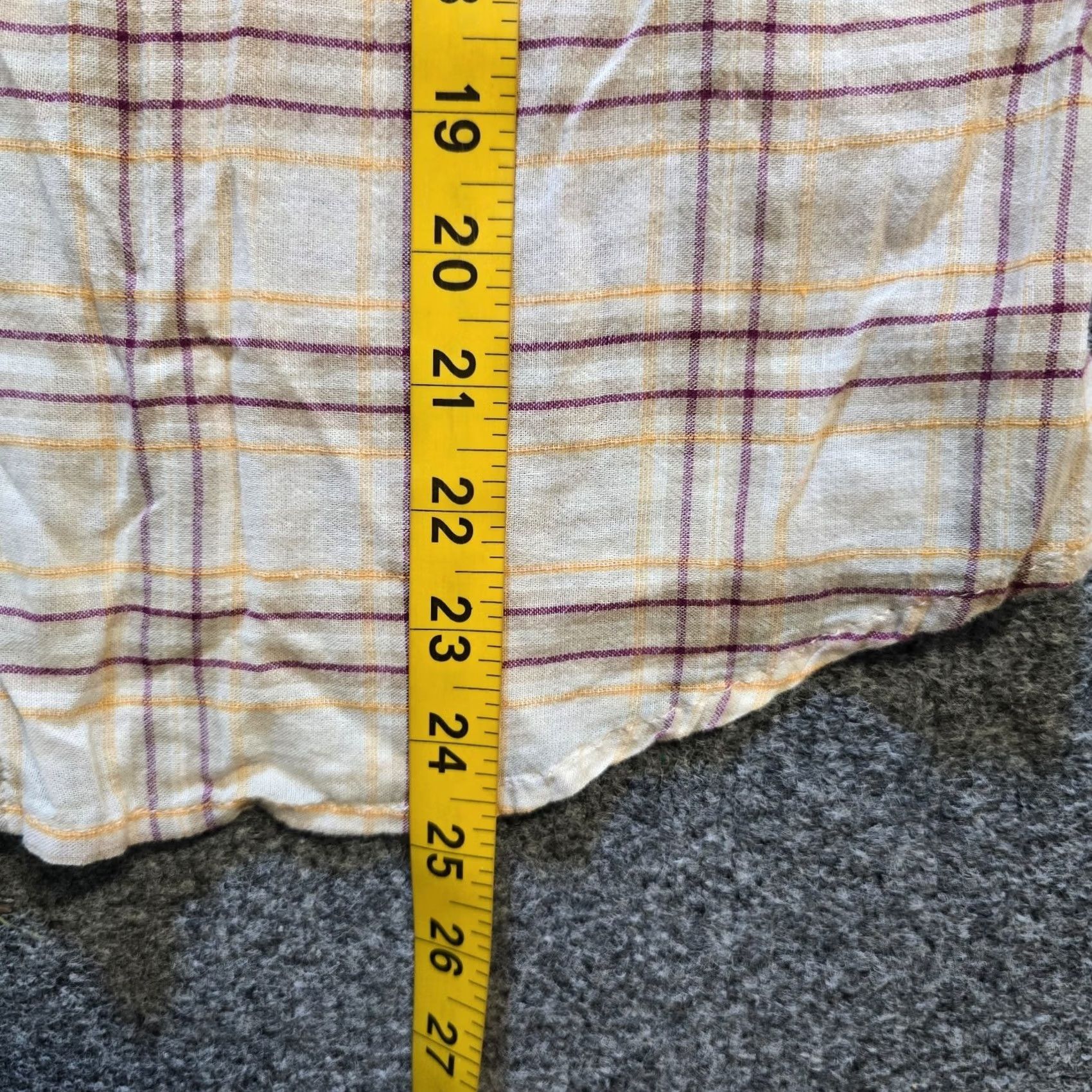 Ralph Lauren DENIM & SUPPLY Ralph Lauren Top Womens Size L Beige Plaid Collared Button-Front Tomboy Fit Casual Blouse Cotton Denim Lightweight Spring Summer Size L / US 10 / IT 46 - 7 Thumbnail