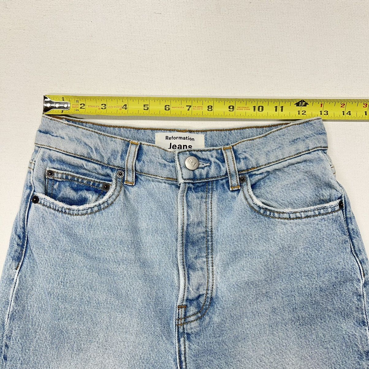 Reformation Reformation Jeans Cynthia High Rise Straight Patch Tahoe Size 25" / US 0 / IT 36 - 21 Thumbnail