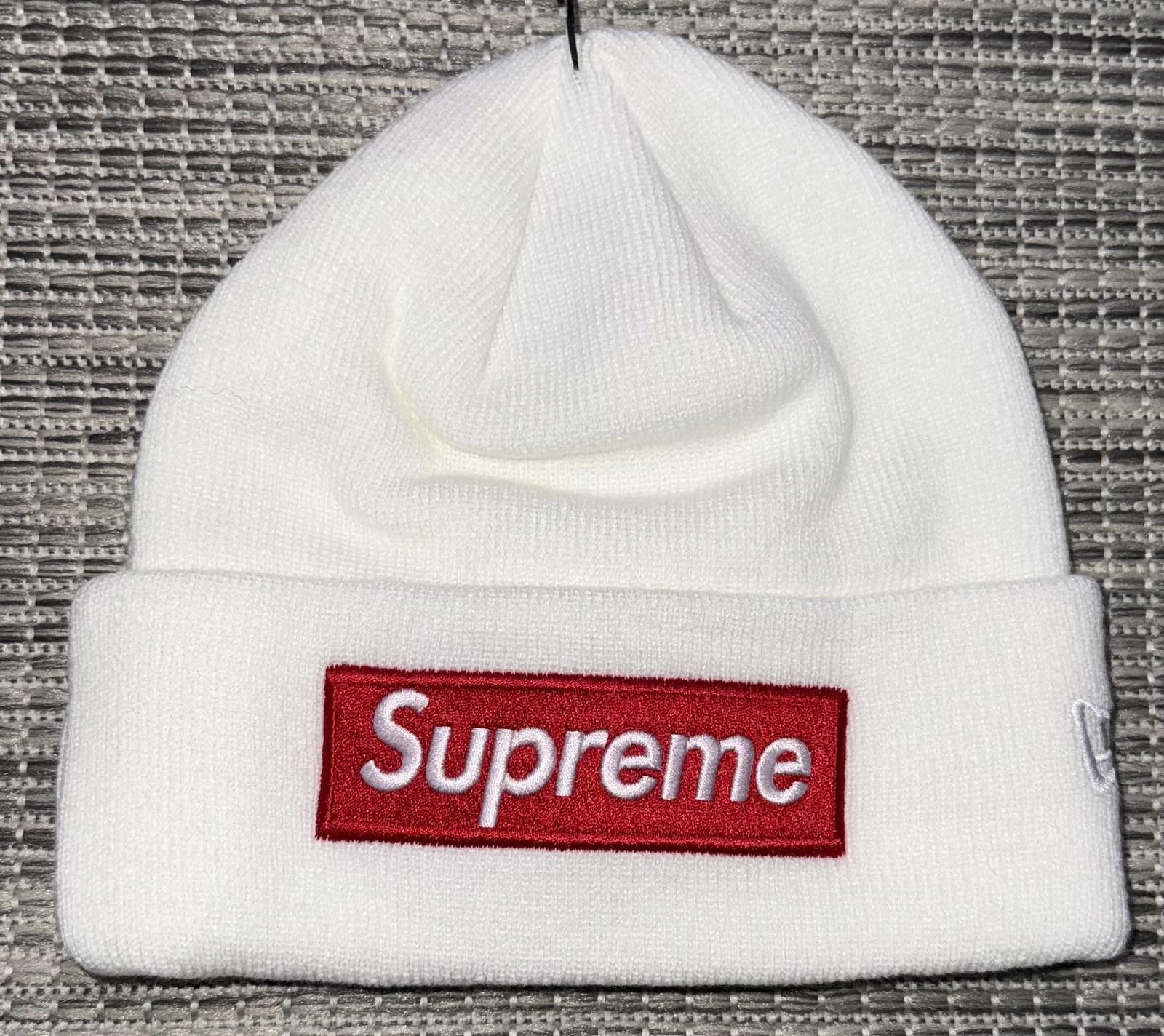 Supreme X New Era White Box Logo Beanie - wpequipmentugltd.com