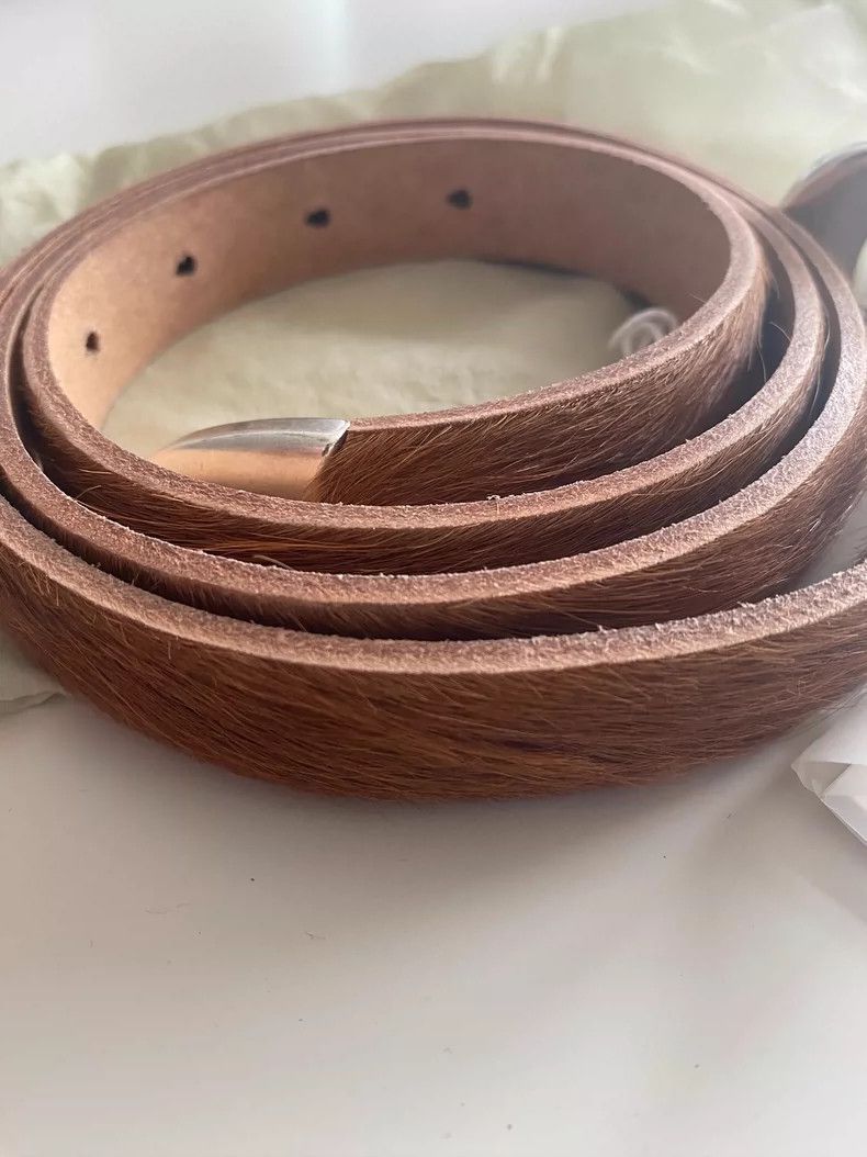 Our Legacy our legacy size 90Brown horsehair silver buckle belt Size ONE SIZE - 3 Thumbnail