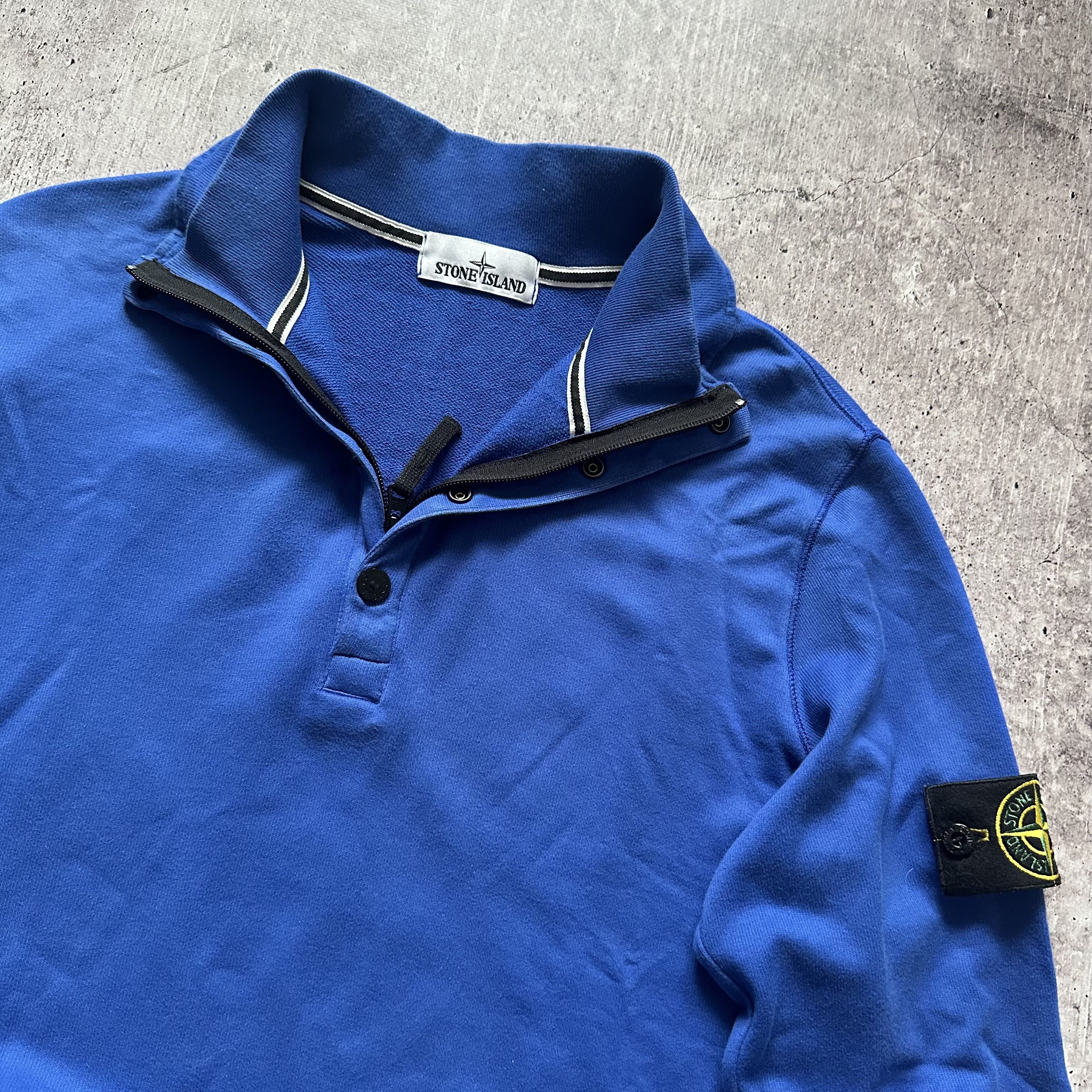 Stone Island Stone Island 1/3 Zip + Button High Neck Track Sweatshirt Size US L / EU 52-54 / 3 - 2 Thumbnail