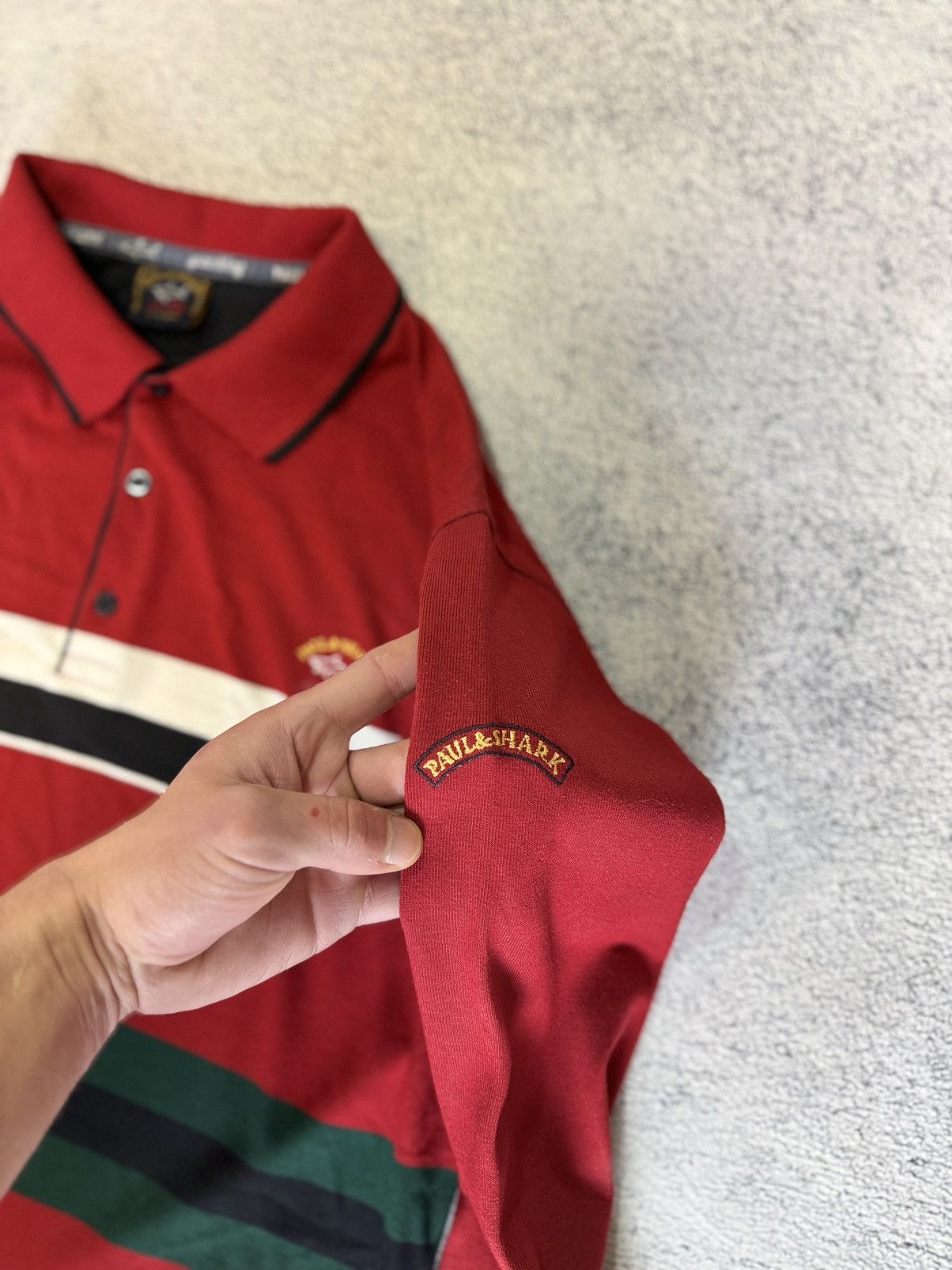 Paul & Shark Paul Shark Rugby Polo Shirt Red Striped Italy Long Sleeve M Size US M / EU 48-50 / 2 - 8 Thumbnail