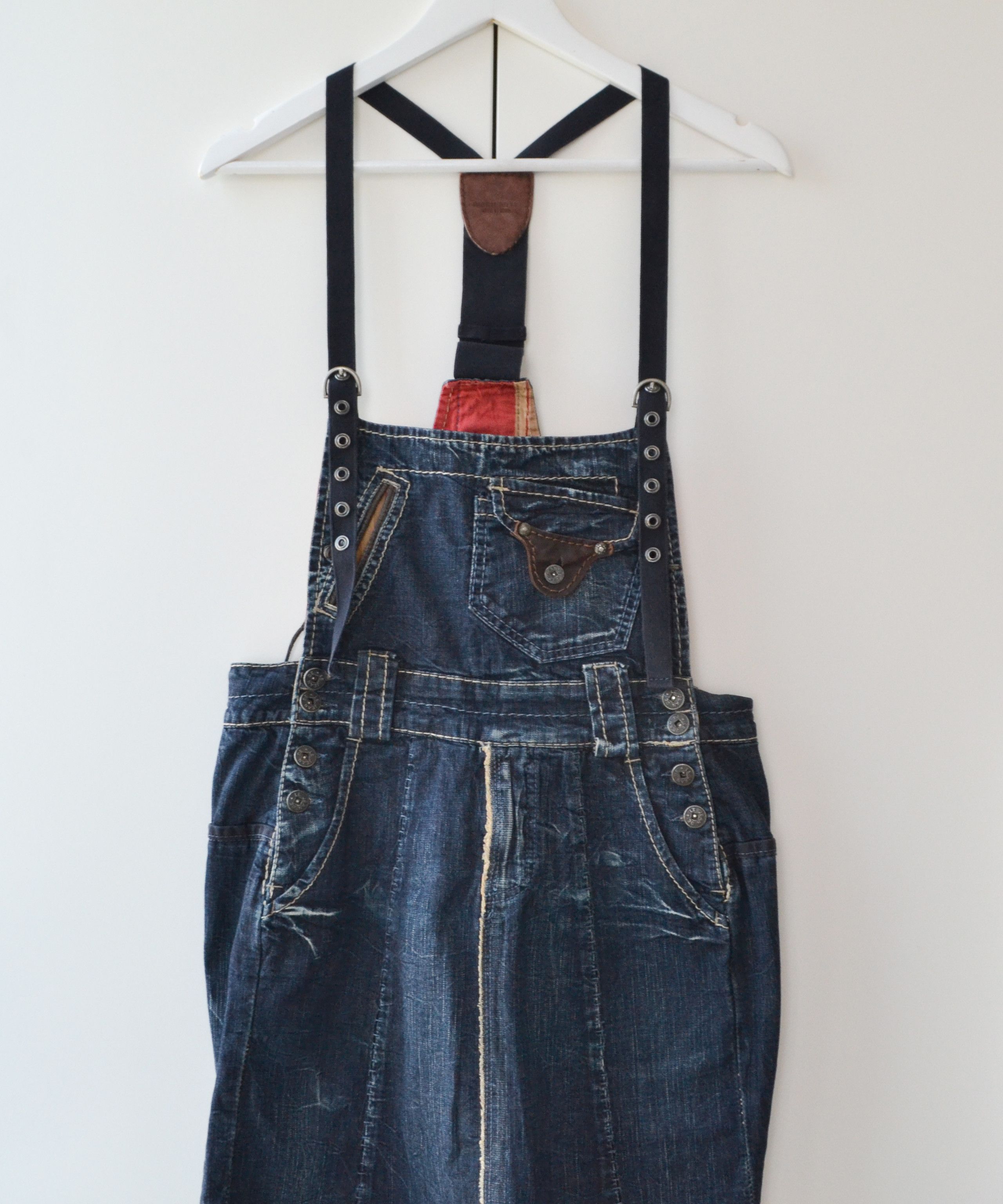 Marithe + Francois Girbaud 🔴 MARITHE FRANCOIS GIRBAUD Overall Suit Skirt Jeans Denim Size 28" / US 6 / IT 42 - 3 Thumbnail
