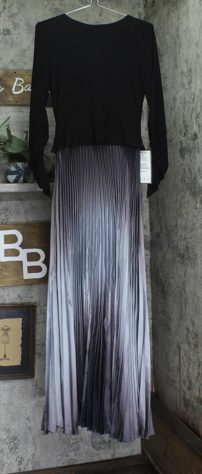 Other Betsy & Adam 3/4 Pleated Ombre Skirt Dress Black / Silver 8 Size 30" / US 8 / IT 44 - 2 Thumbnail