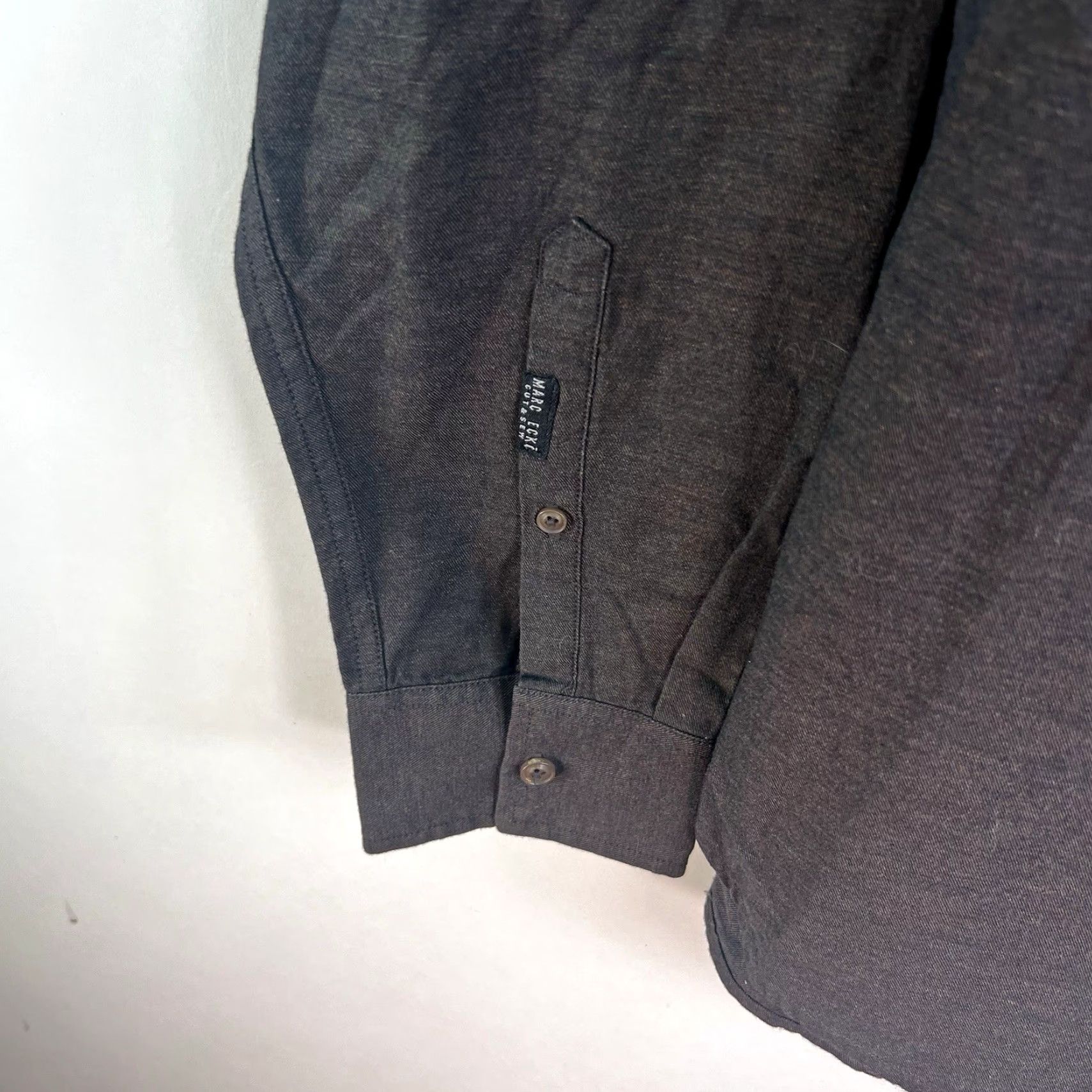Ecko Unltd. Marc Ecko Cut & Sew Henley Button-Up Shirt Mens XL Brown Long Sleeve Solid Embroidered Size US XL / EU 56 / 4 - 4 Thumbnail