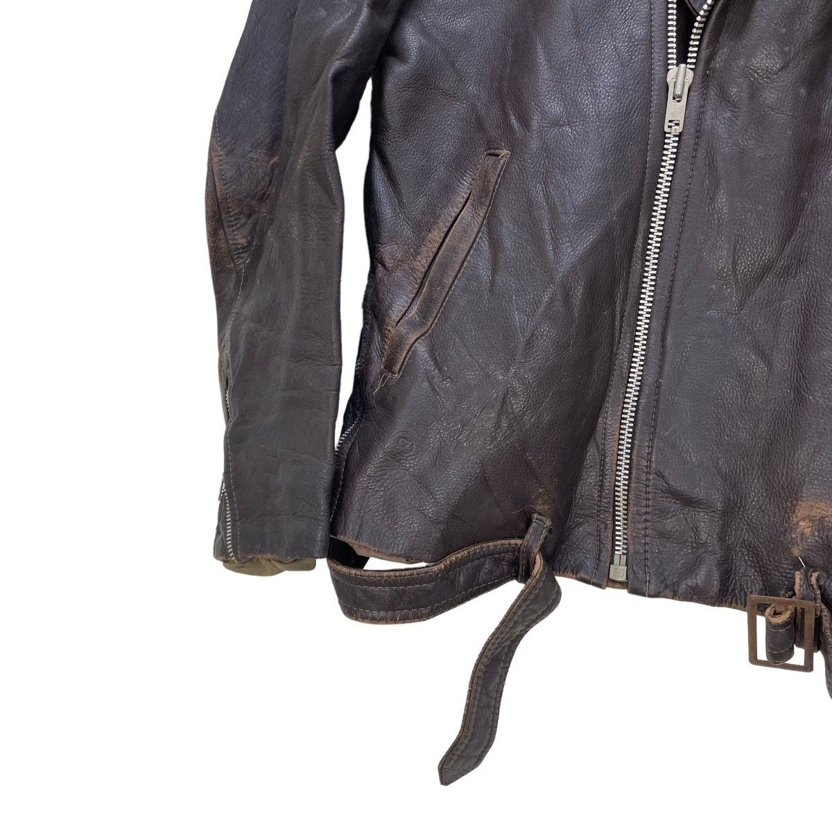 Kadoya 💥Vintage 80s Double Collar Leather Jacket Size US M / EU 48-50 / 2 - 8 Thumbnail