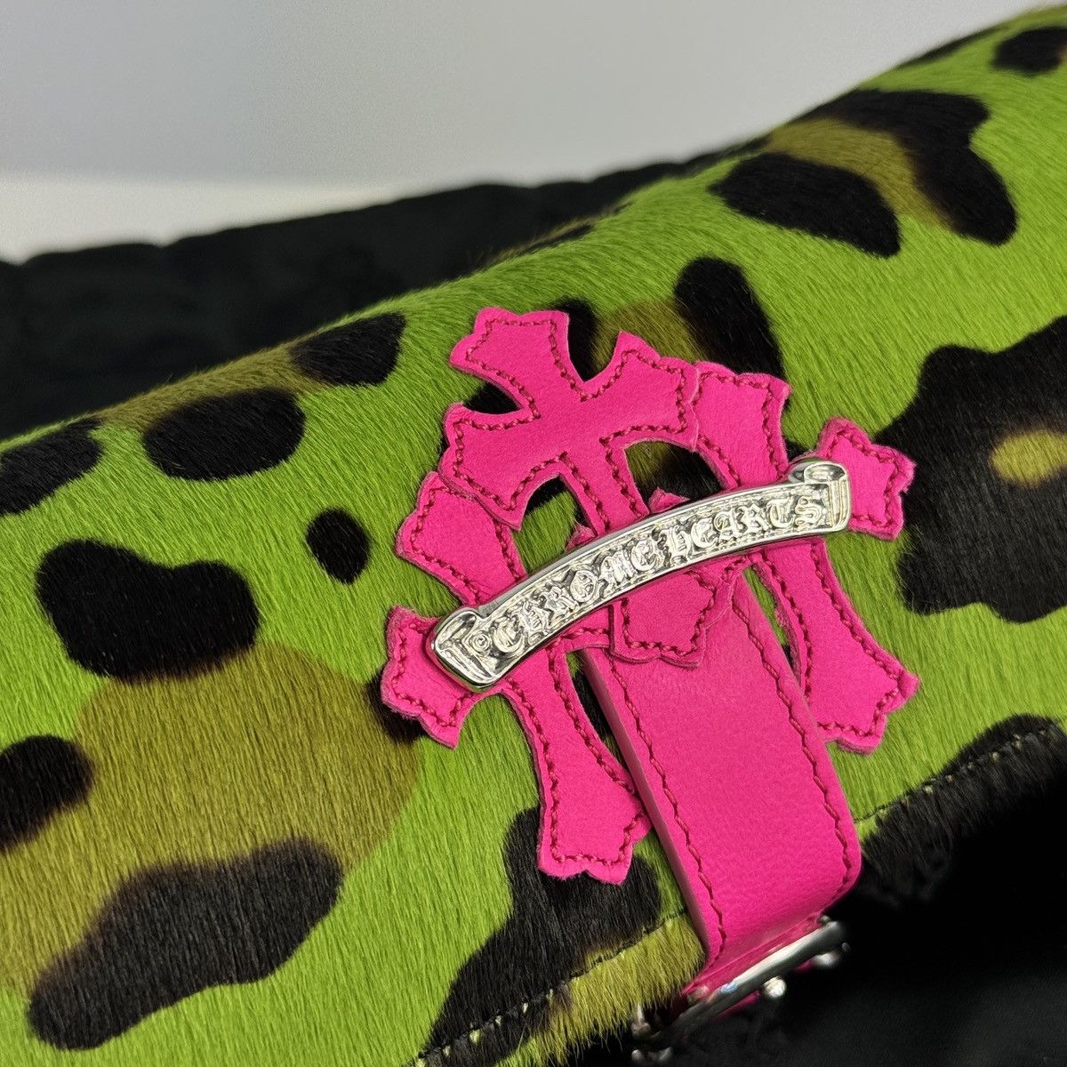 Chrome Hearts PONY HAIR WATCH ROLE WITH PINK LEATHER CROSSES Size ONE SIZE - 3 Thumbnail