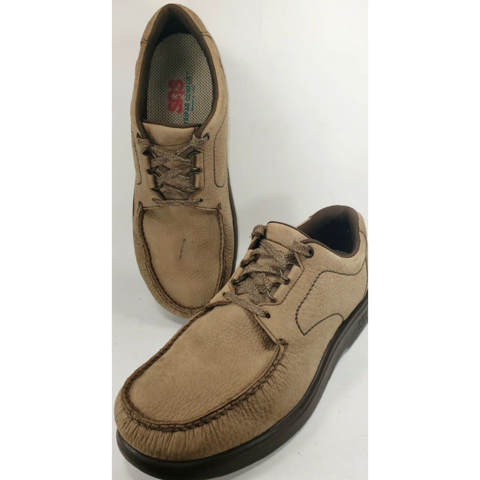 SAS SAS Bout Time MENS 12M Light Brown Suede Leather Oxford All Seasons Casual Lace Up Comfort Insole Triad Comfort System Mens Shoes Brown Size US 12 / EU 45 - 4 Thumbnail