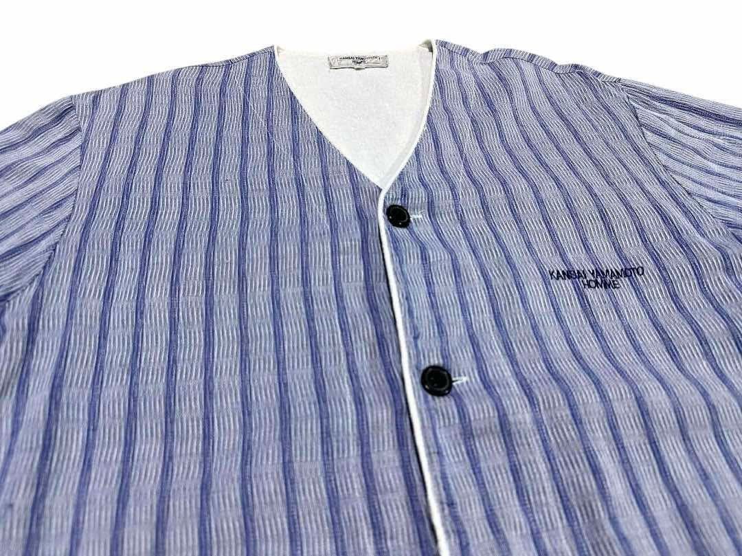 Japanese Brand 🔥Vintage Kansai Yamamoto Homme Striped Shirt Japanese Size US L / EU 52-54 / 3 - 3 Thumbnail