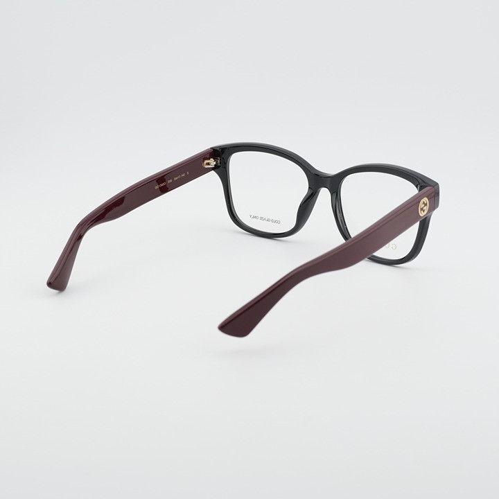 Gucci Gucci GG1340O 009 Eyeglasses Shiny Black/Red 54mm Square Size ONE SIZE - 3 Thumbnail