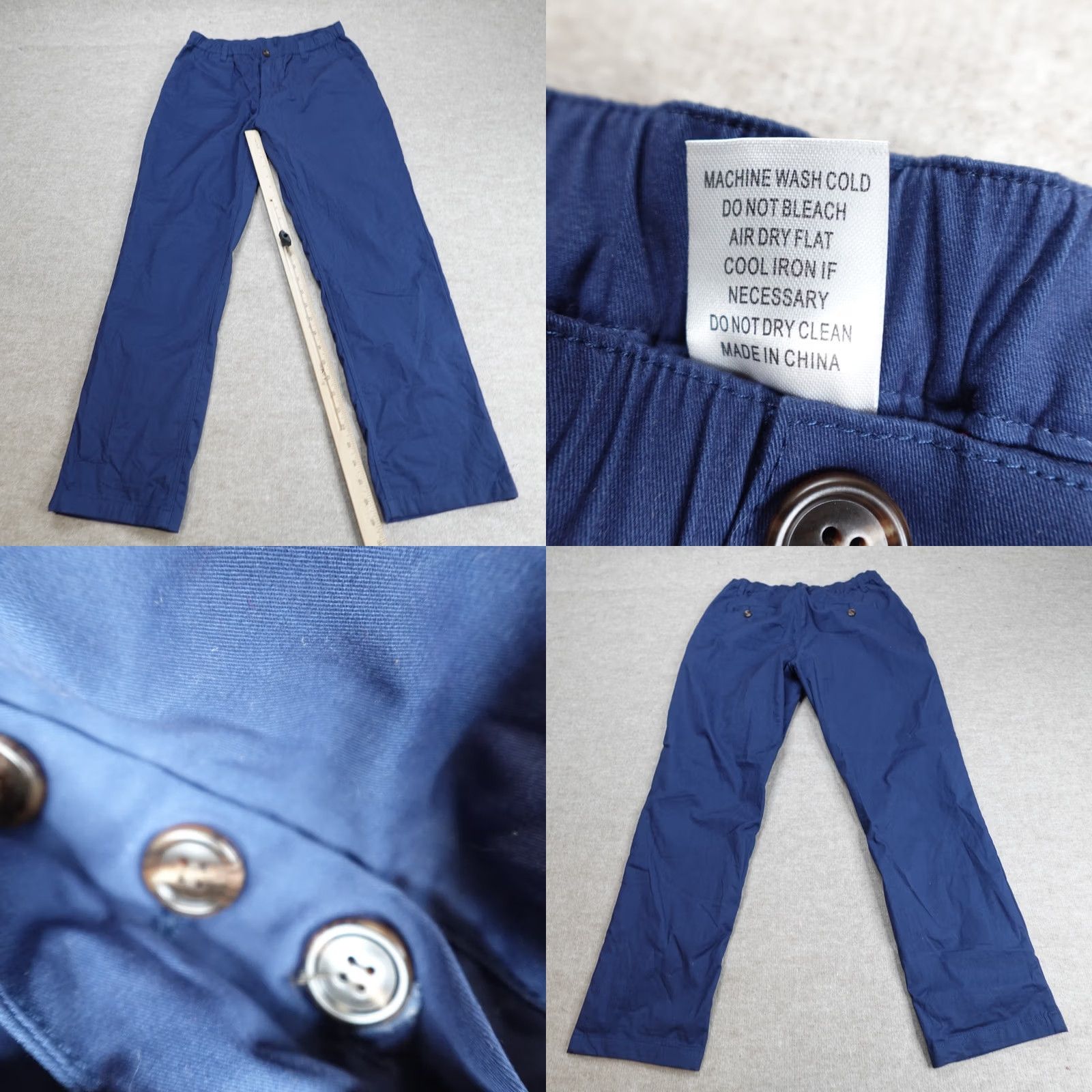 Commando Woof Clothing Mens Pants Medium Blue Lined Chino Stretch Waist Cotton Blend Straight Inseam 29 in Pockets Button Front Vac wood? Size US 31 - 8 Thumbnail