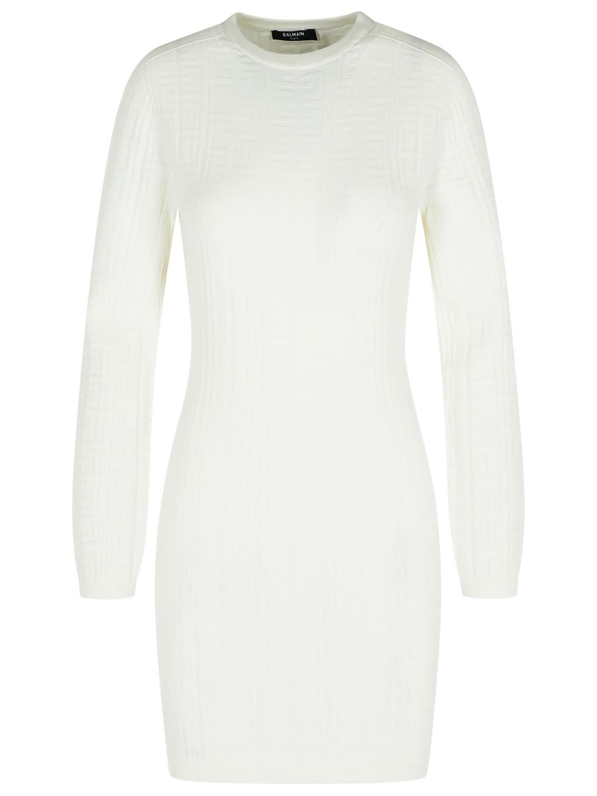 Balmain BALMAIN White Viscose Blend Dress Size M / US 6-8 / IT 42-44 - 1 Thumbnail